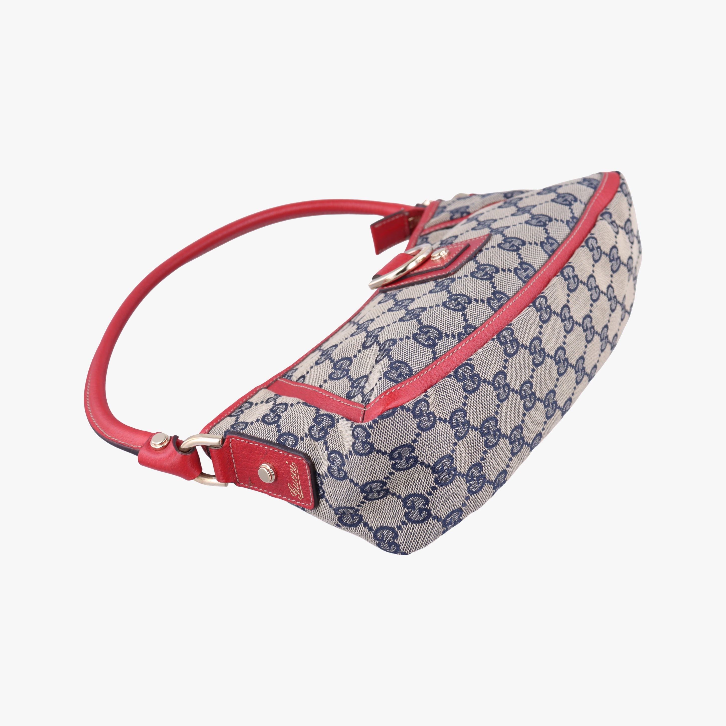 Abbey Pochette Beige x Red x Multicolor Leather×canvas 130939 アビー ポシェット ベージュ×レッド×マルチカラー レザー×キャンバス 130939