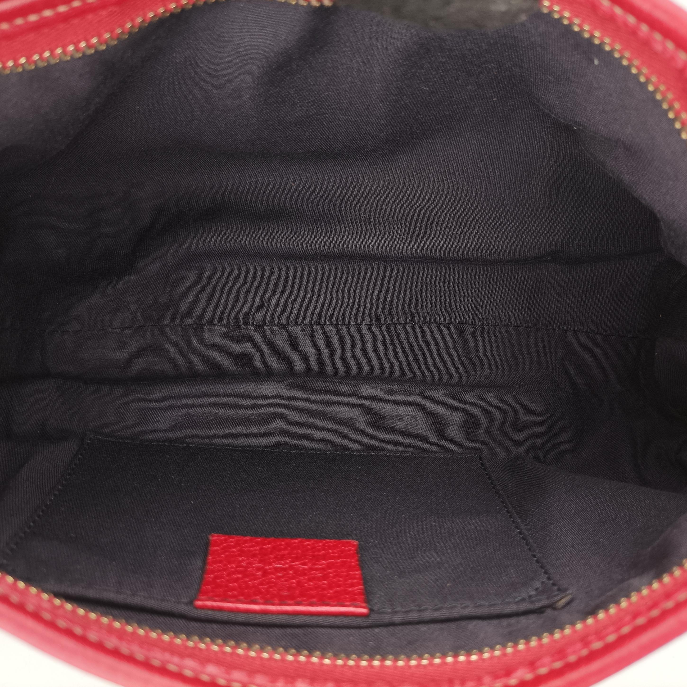 Abbey Pochette Beige x Red x Multicolor Leather×canvas 130939 アビー ポシェット ベージュ×レッド×マルチカラー レザー×キャンバス 130939