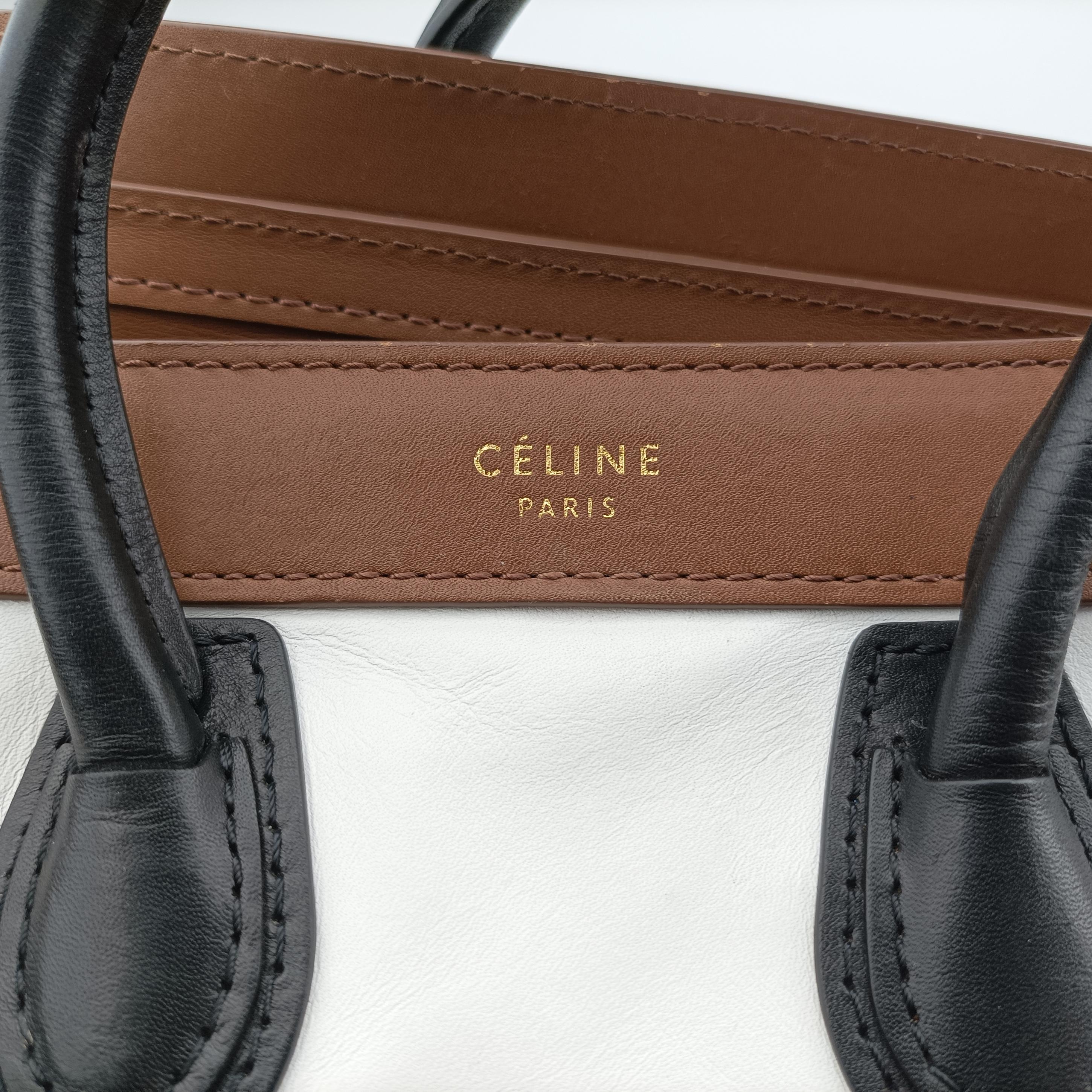 luggage nano shopper Brown×white×black Leather W-SA-0162 W-MM-0182ラゲージナノショッパー ブラウン×ホワイト×ブラック レザー W-SA-0162 W-MM-0182