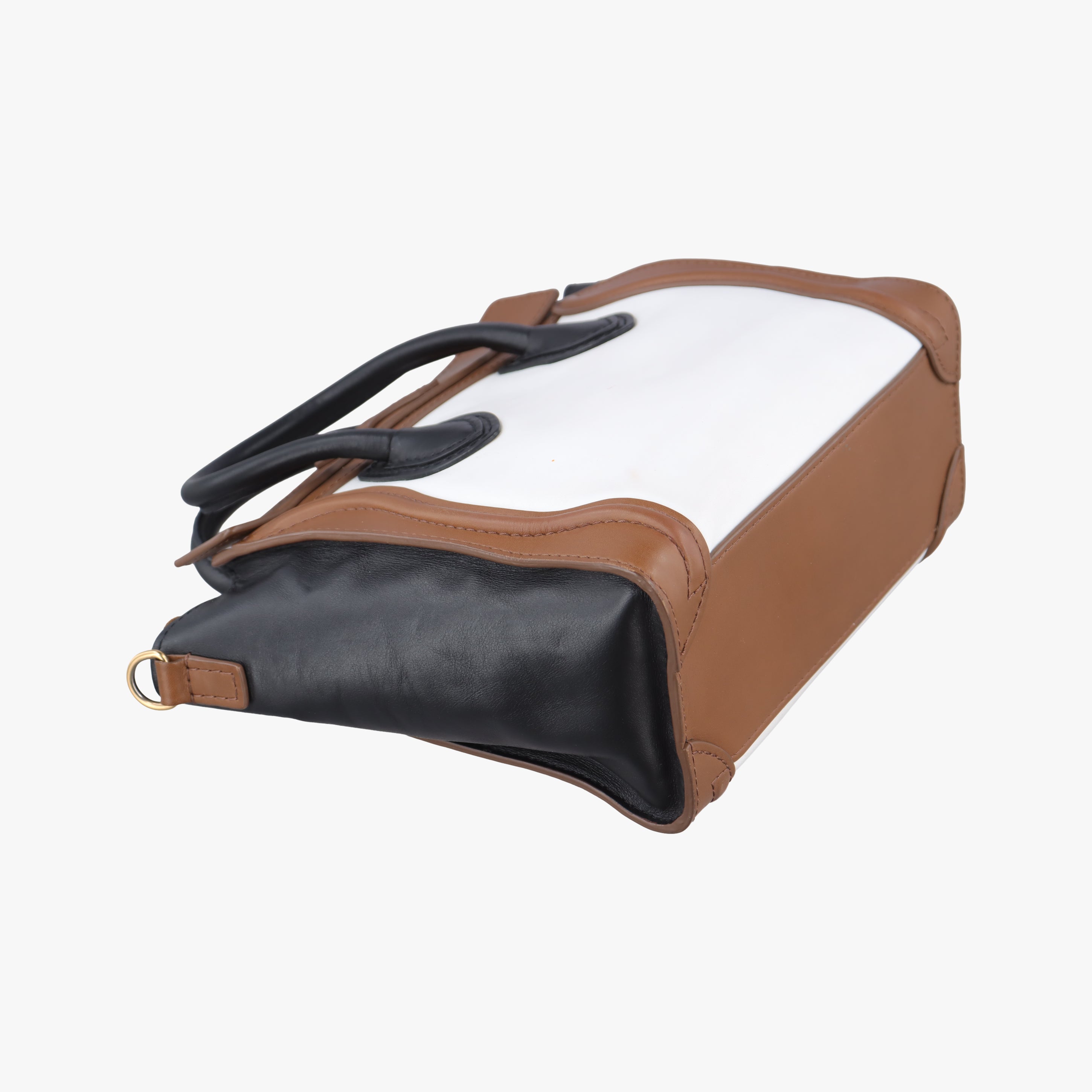 luggage nano shopper Brown×white×black Leather W-SA-0162 W-MM-0182ラゲージナノショッパー ブラウン×ホワイト×ブラック レザー W-SA-0162 W-MM-0182