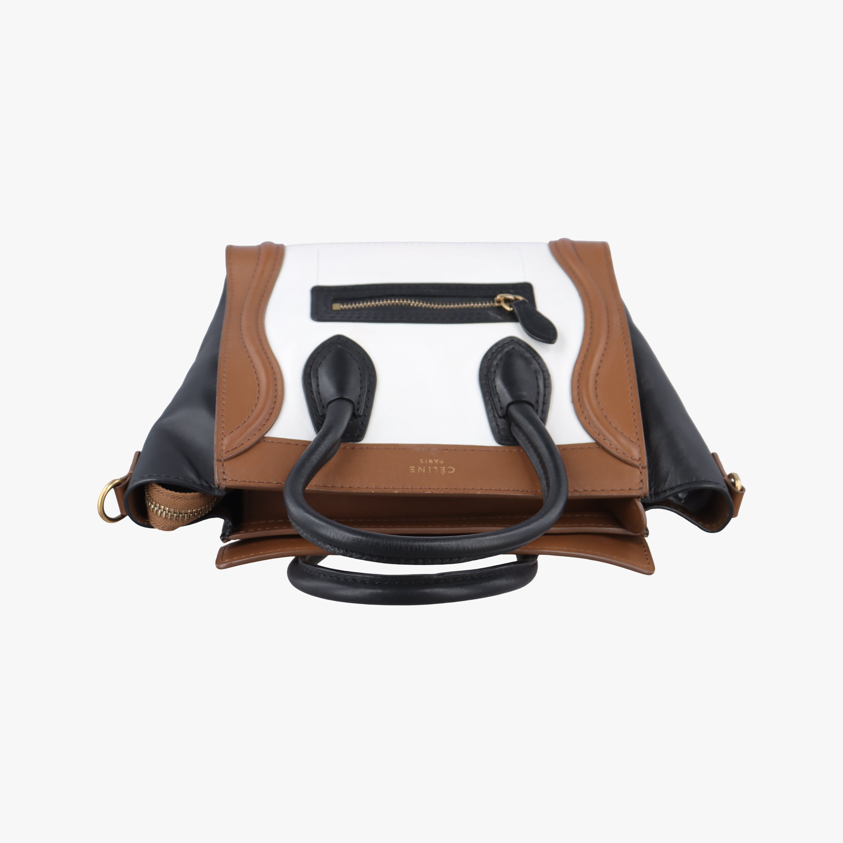 luggage nano shopper Brown×white×black Leather W-SA-0162 W-MM-0182ラゲージナノショッパー ブラウン×ホワイト×ブラック レザー W-SA-0162 W-MM-0182