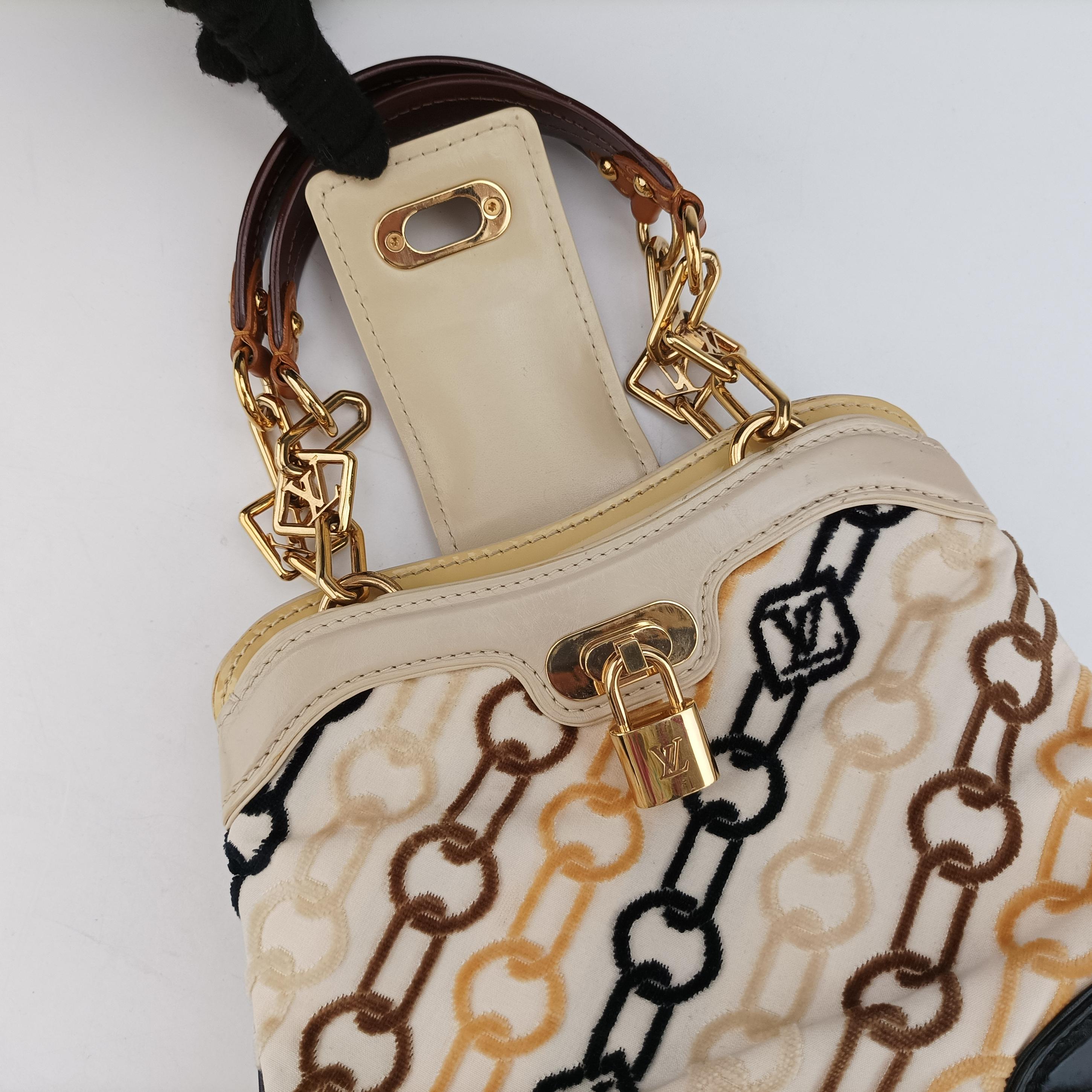 Mini Linda Ivory x Multicolor Cotton x Velvet x Leather M95207 TH0046ミニリンダ アイボリー×マルチカラー コットン×ベロア×レザー M95207 TH0046