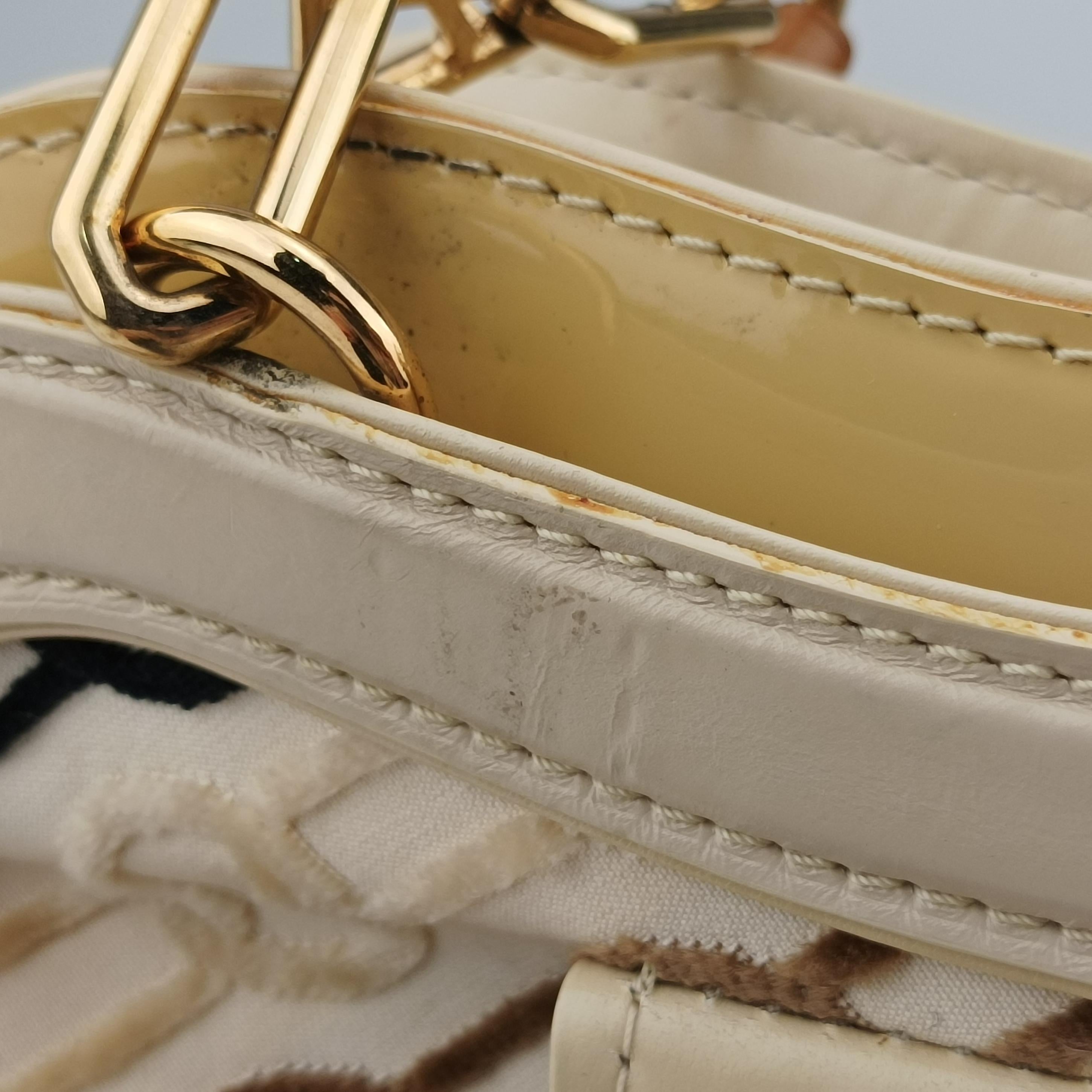 Mini Linda Ivory x Multicolor Cotton x Velvet x Leather M95207 TH0046ミニリンダ アイボリー×マルチカラー コットン×ベロア×レザー M95207 TH0046