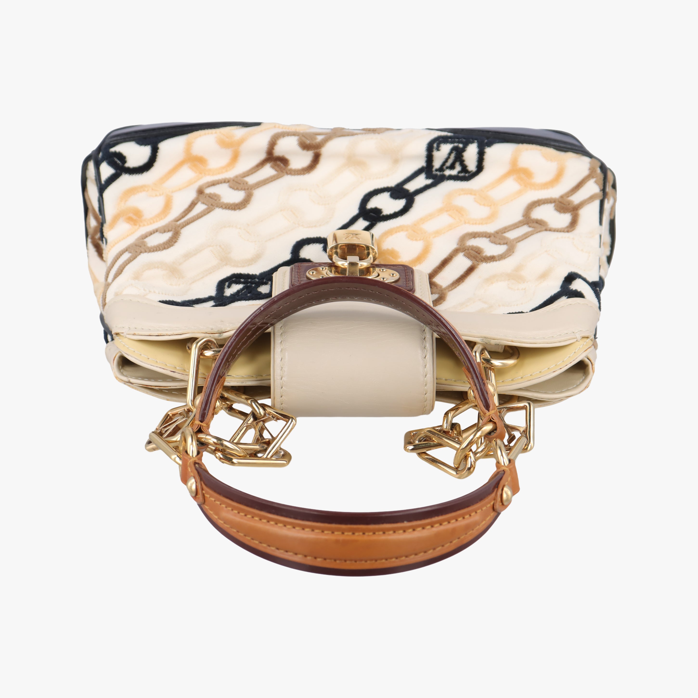 Mini Linda Ivory x Multicolor Cotton x Velvet x Leather M95207 TH0046ミニリンダ アイボリー×マルチカラー コットン×ベロア×レザー M95207 TH0046