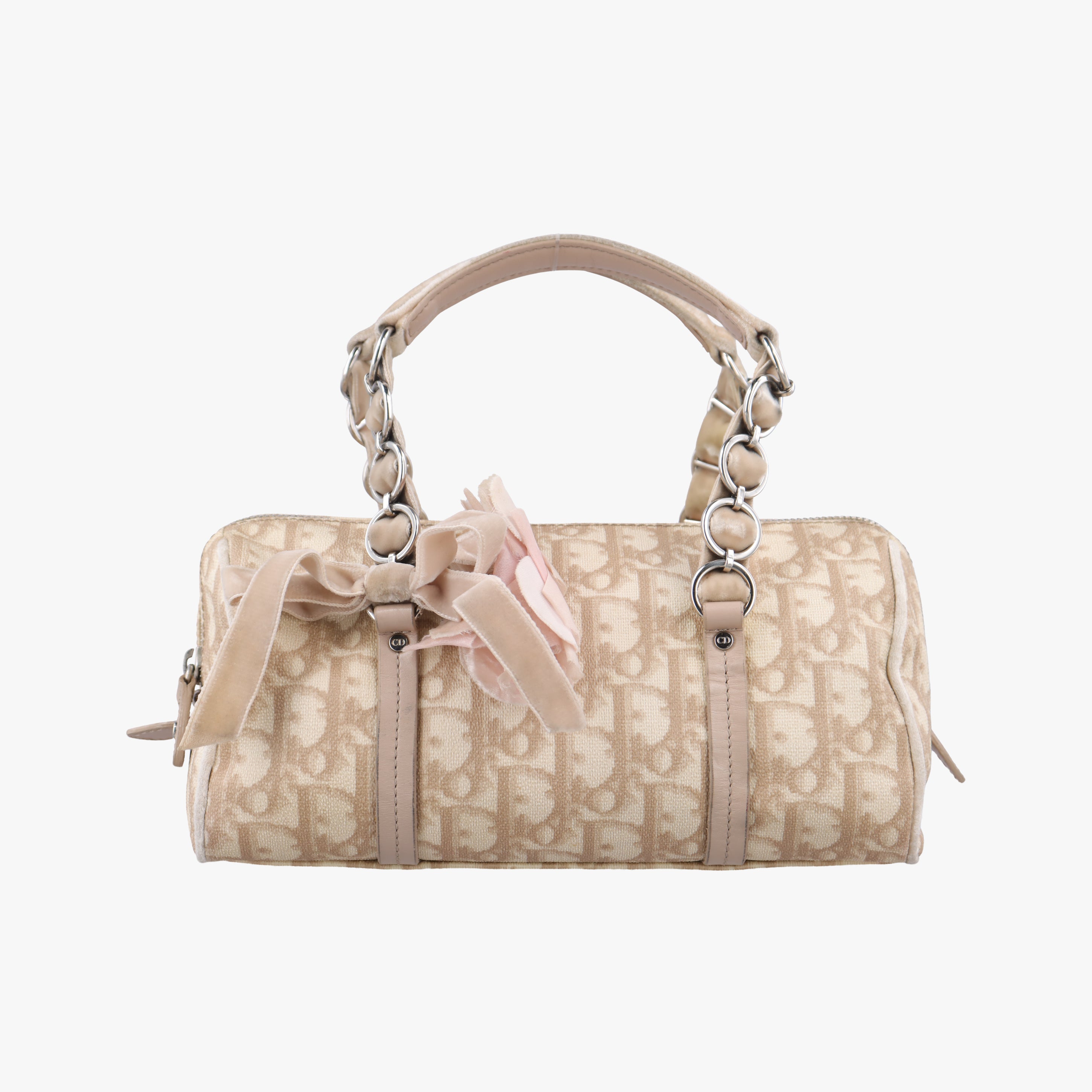 Oblique Romantique Trotter Beige x White PVC coated canvas 04-BO-0065オブリークロマンティークトロッター ベージュ×ホワイト PVCコーティングキャンバス 04-BO-0065