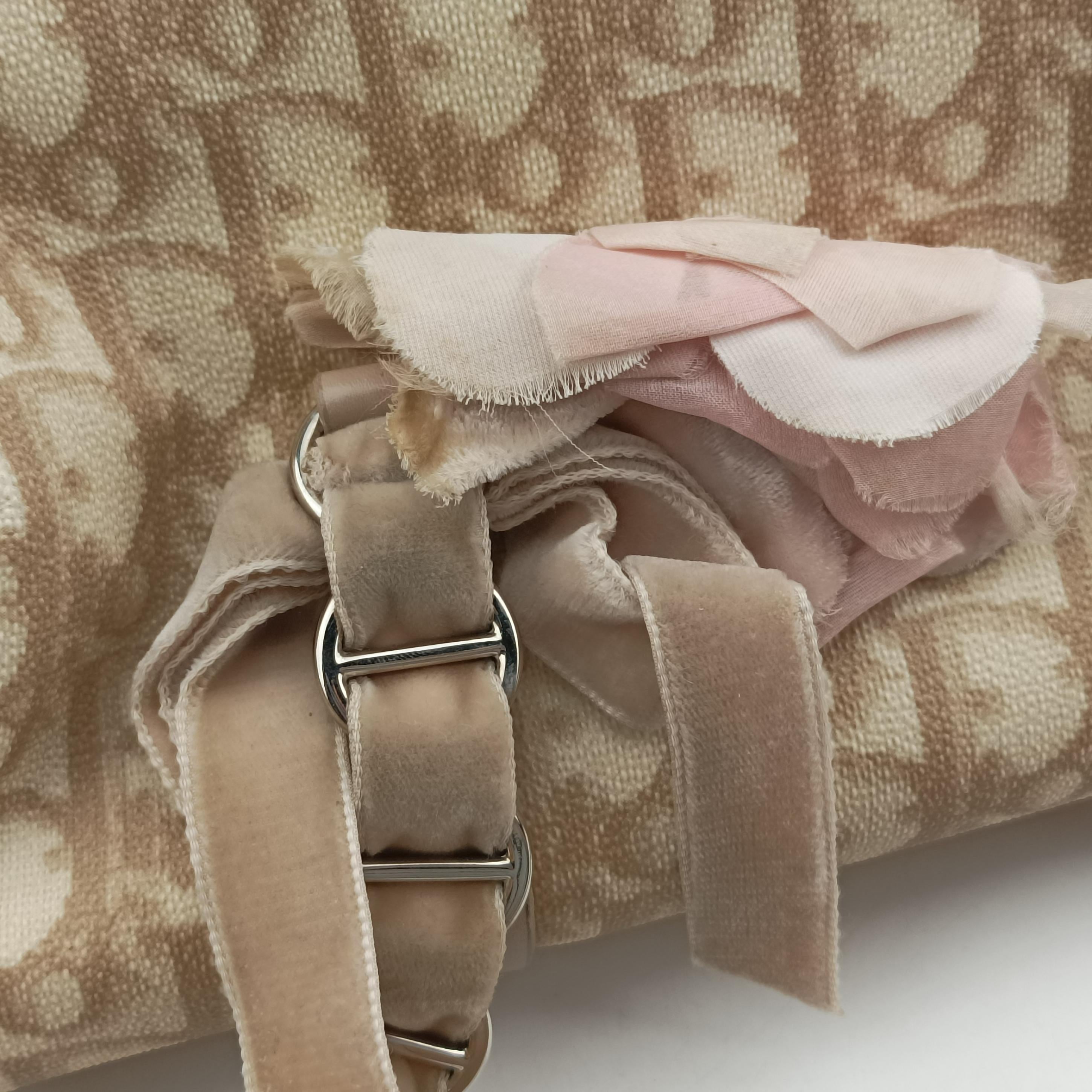 Oblique Romantique Trotter Beige x White PVC coated canvas 04-BO-0065オブリークロマンティークトロッター ベージュ×ホワイト PVCコーティングキャンバス 04-BO-0065