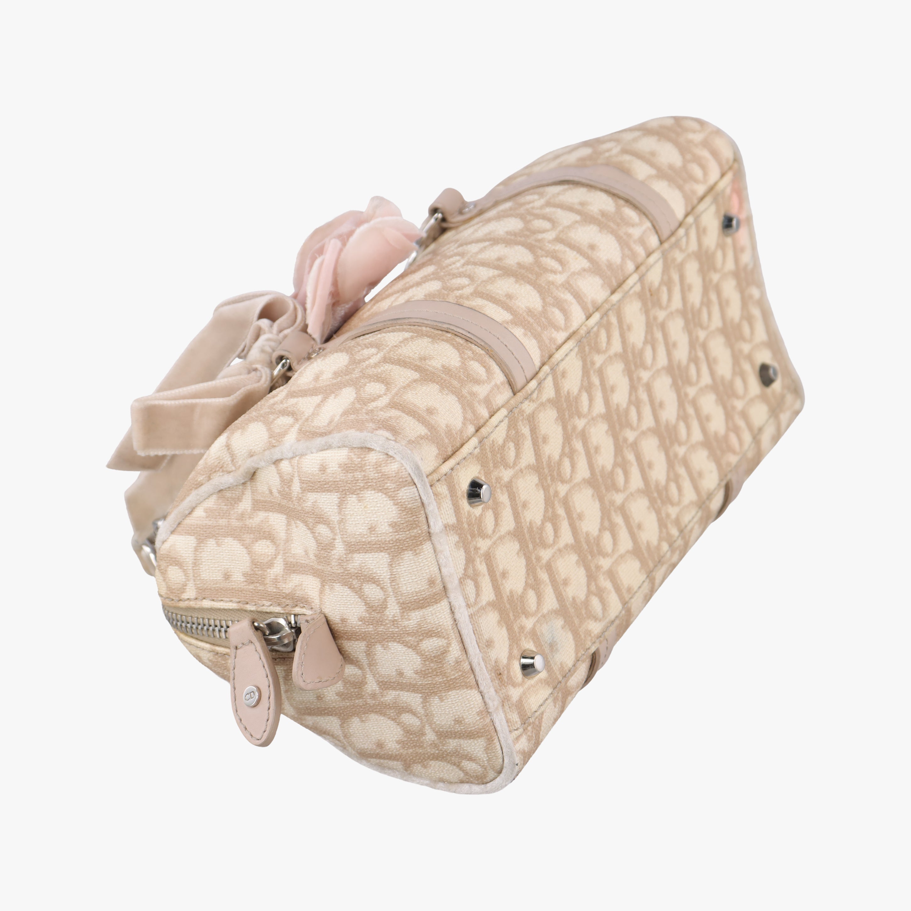 Oblique Romantique Trotter Beige x White PVC coated canvas 04-BO-0065オブリークロマンティークトロッター ベージュ×ホワイト PVCコーティングキャンバス 04-BO-0065