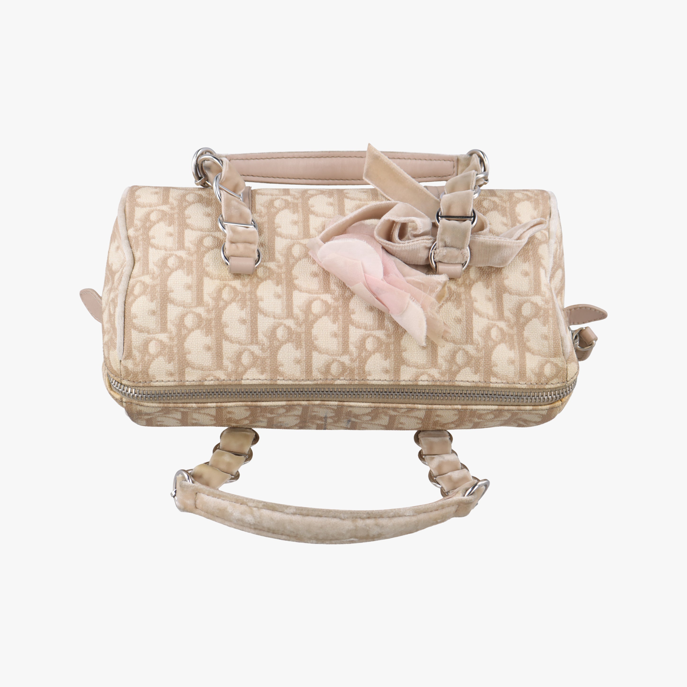 Oblique Romantique Trotter Beige x White PVC coated canvas 04-BO-0065オブリークロマンティークトロッター ベージュ×ホワイト PVCコーティングキャンバス 04-BO-0065