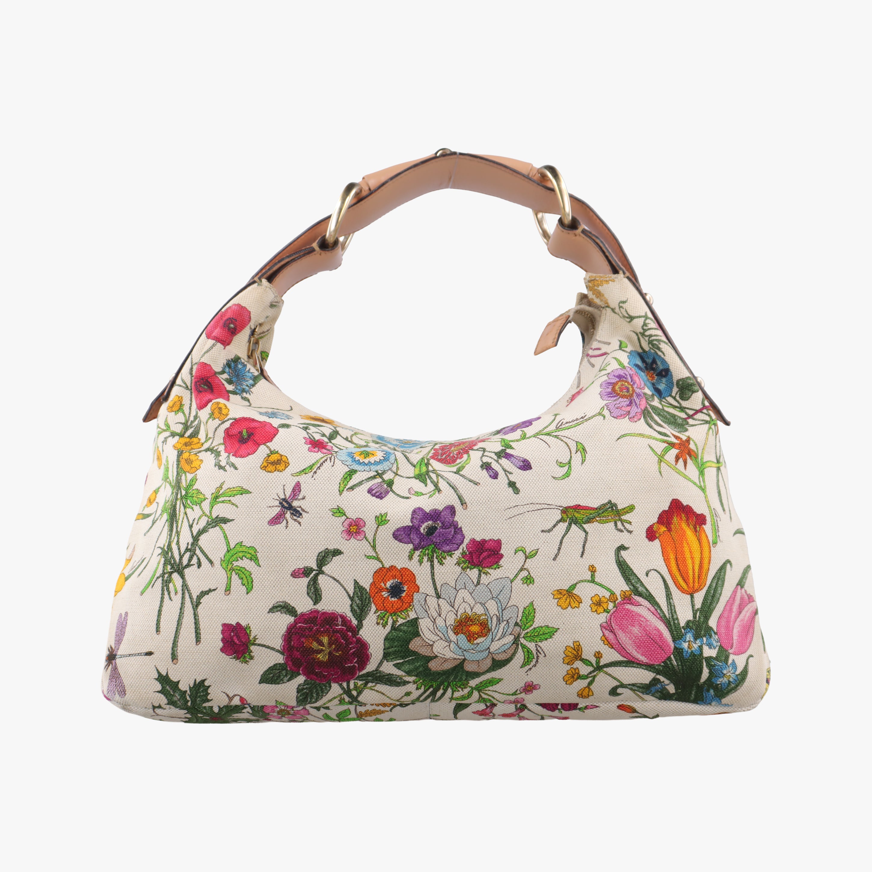 horsebit hobo White×Multicolour Canvas 115867 ホースビット ホワイト×マルチカラー キャンバス 115867