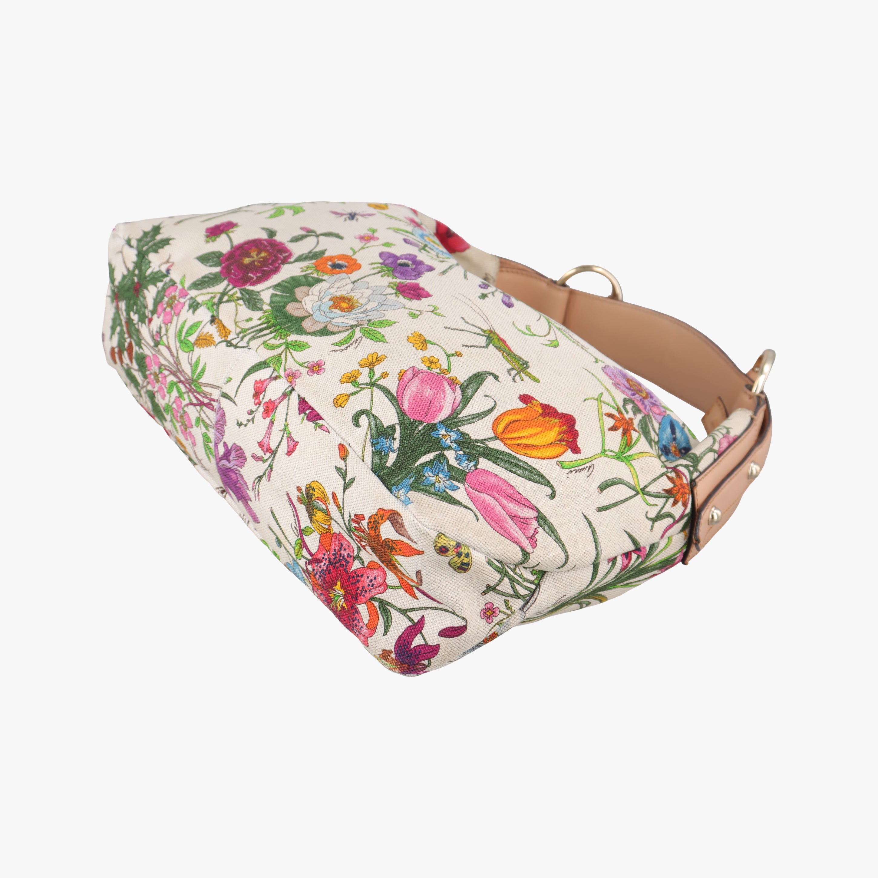 horsebit hobo White×Multicolour Canvas 115867 ホースビット ホワイト×マルチカラー キャンバス 115867