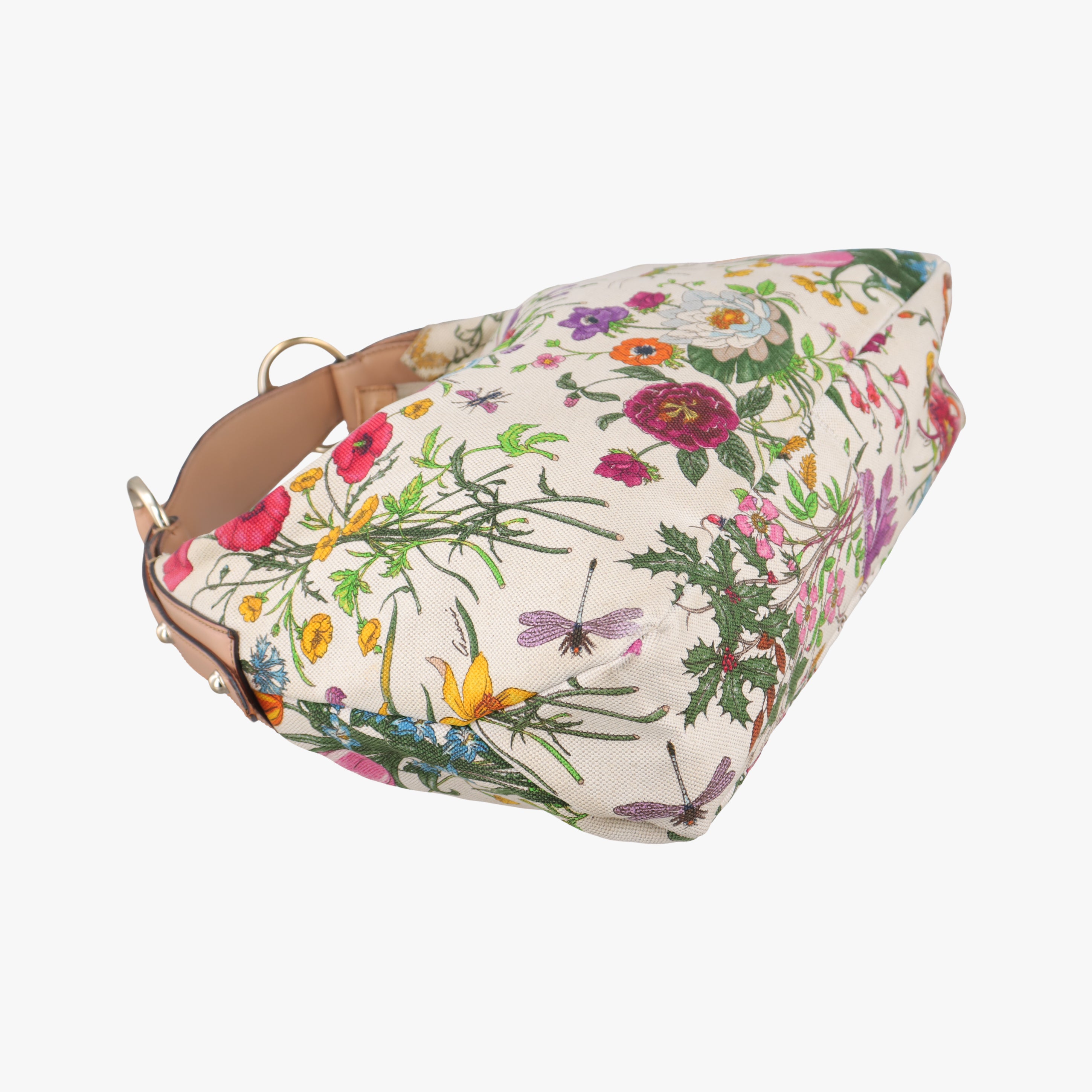 horsebit hobo White×Multicolour Canvas 115867 ホースビット ホワイト×マルチカラー キャンバス 115867