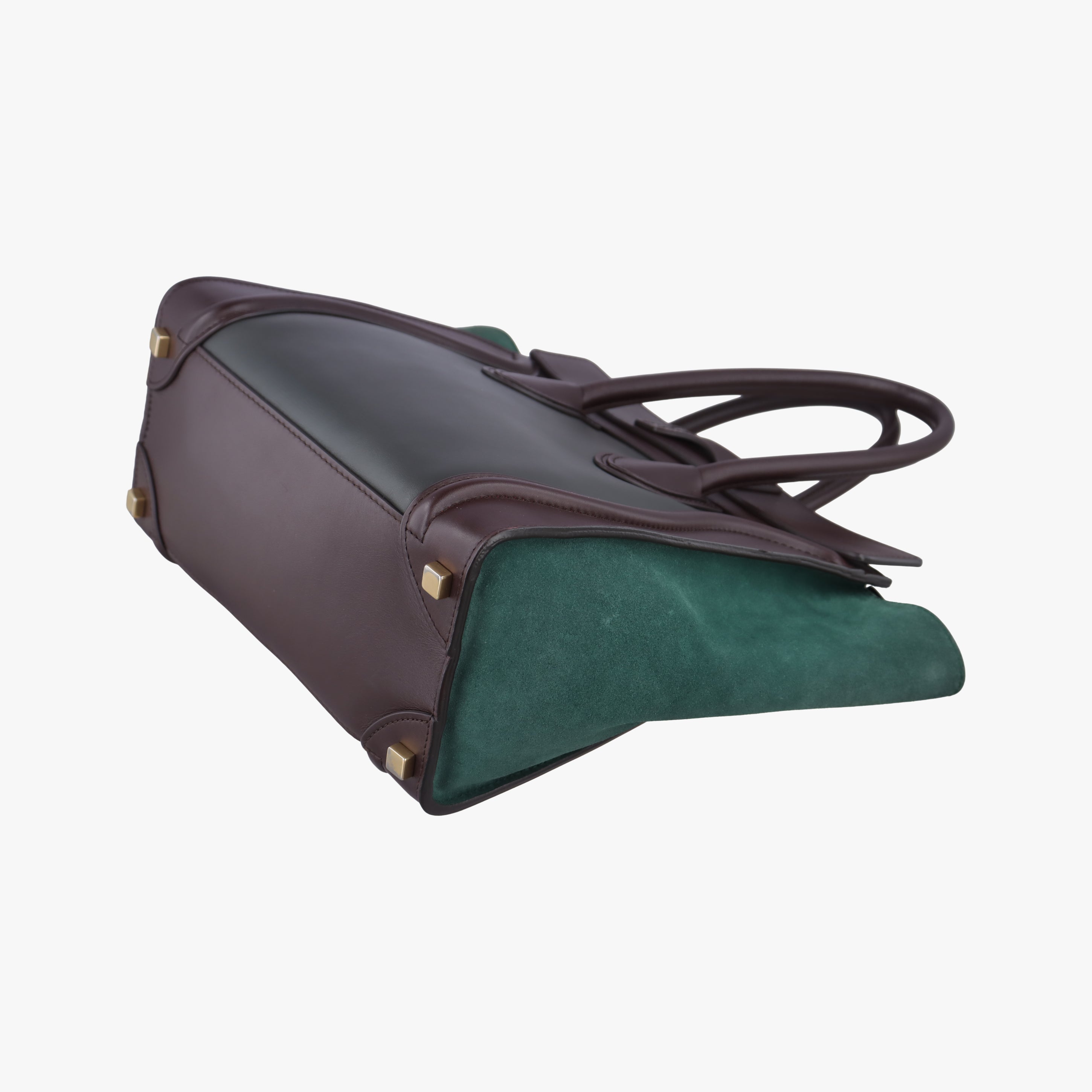 Luggage Micro shopper Green×burgundy×Black Leather×suede S-SA-0112 U-MM-0122ラゲージマイクロショッパー グリーン×ワインレッド×ブラック レザー×スエード S-SA-0112 U-MM-0122