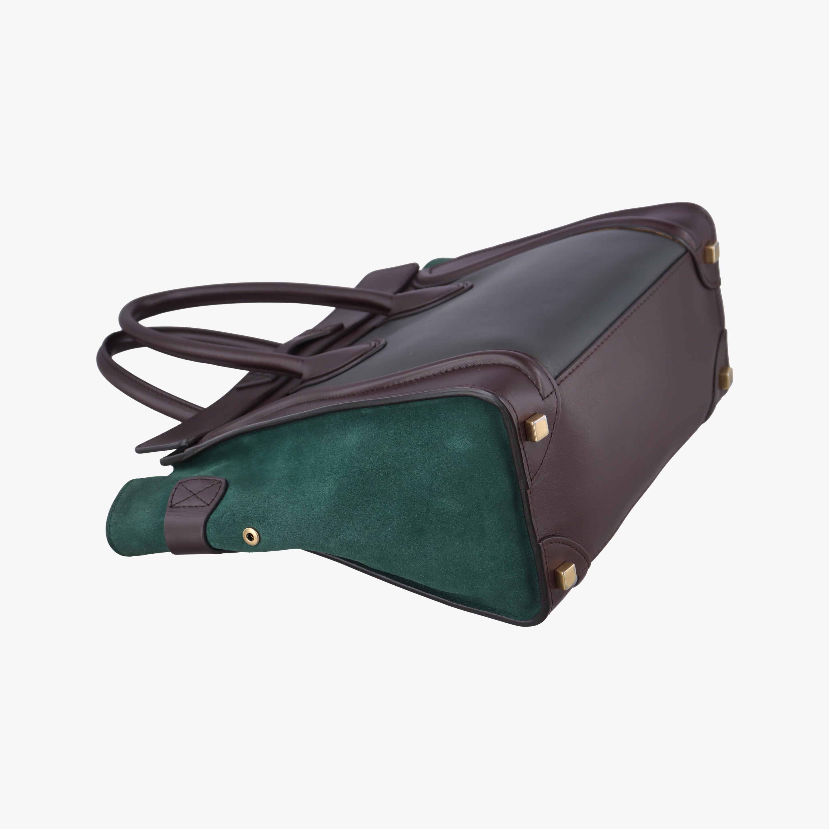 Luggage Micro shopper Green×burgundy×Black Leather×suede S-SA-0112 U-MM-0122ラゲージマイクロショッパー グリーン×ワインレッド×ブラック レザー×スエード S-SA-0112 U-MM-0122