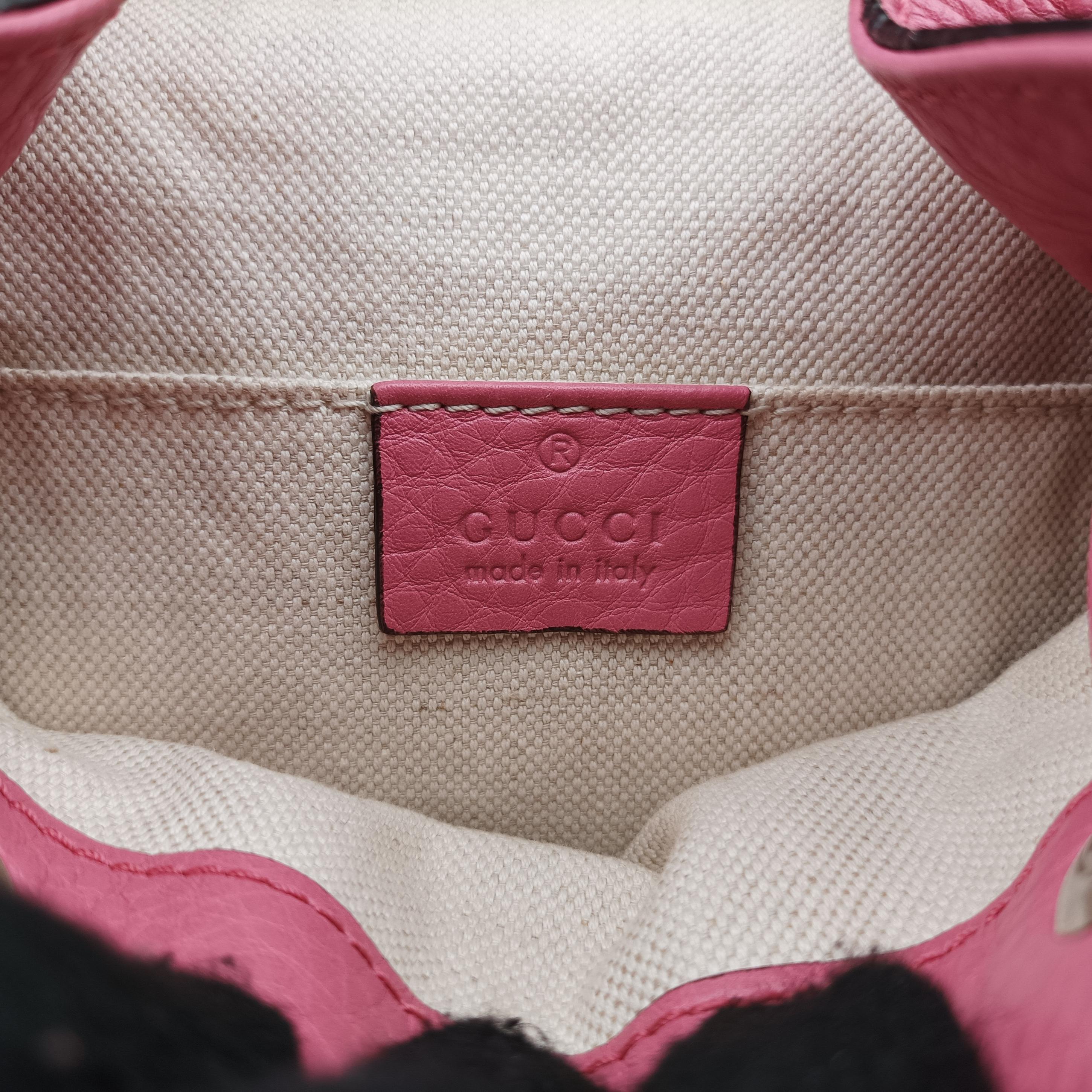 Bamboo fringe tassel Pink Leather 370833 I017857403バンブー ピンク レザー 370833 I017857403
