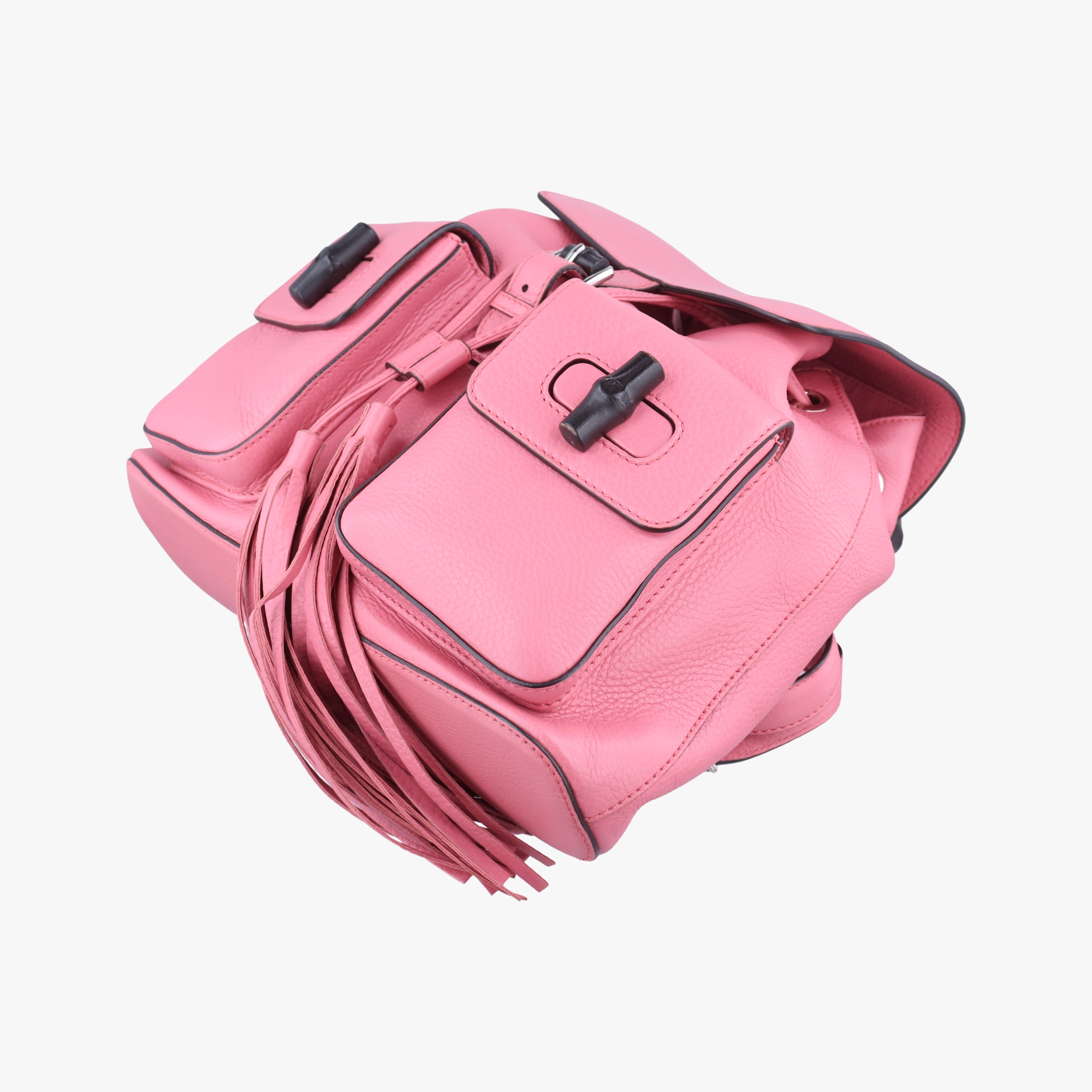 Bamboo fringe tassel Pink Leather 370833 I017857403バンブー ピンク レザー 370833 I017857403