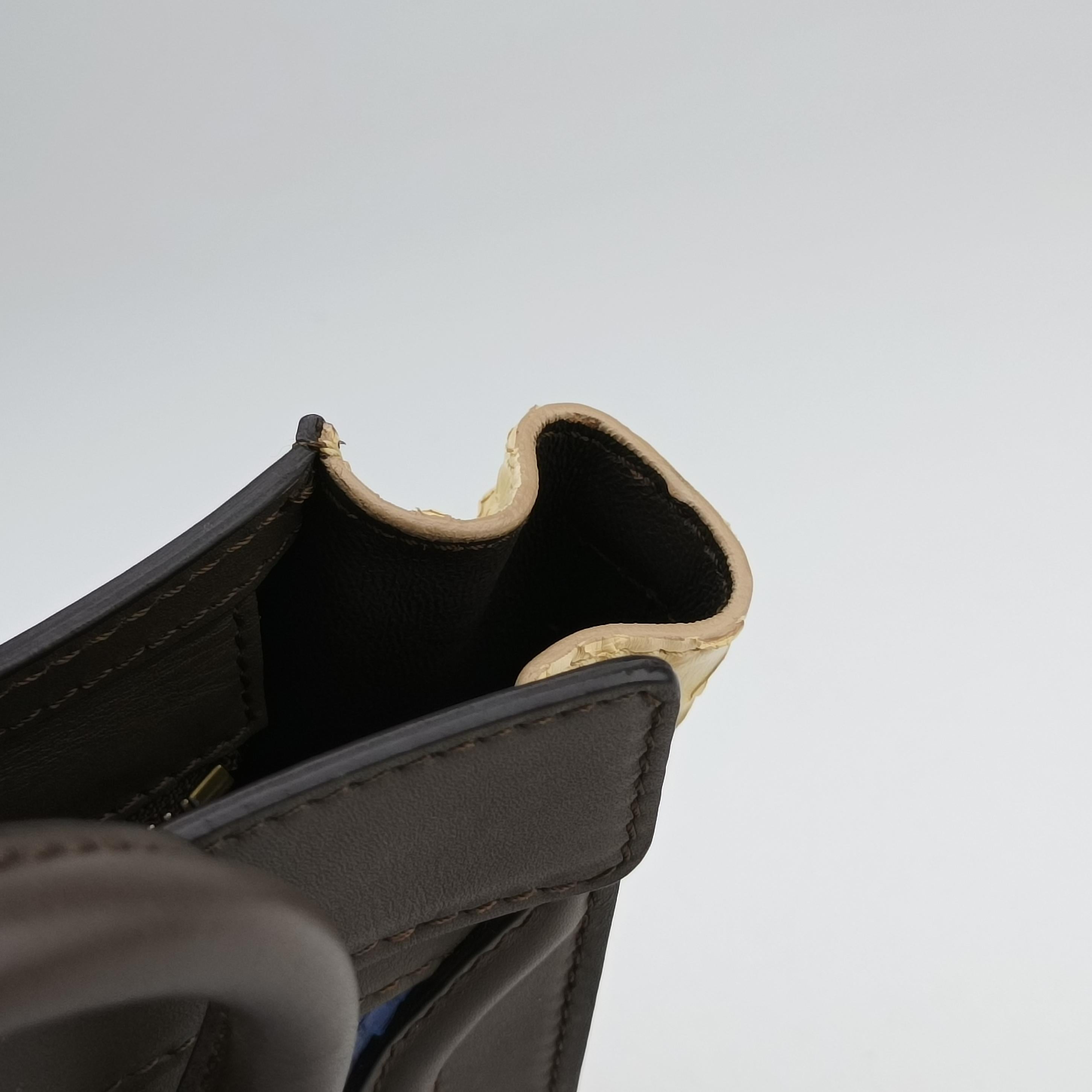 luggage nano shopper Blue×white×Brown snakeskin S-GA-1103ラゲージナノショッパー ブルー×ホワイト×ブラウン ヘビ革 S-GA-1103