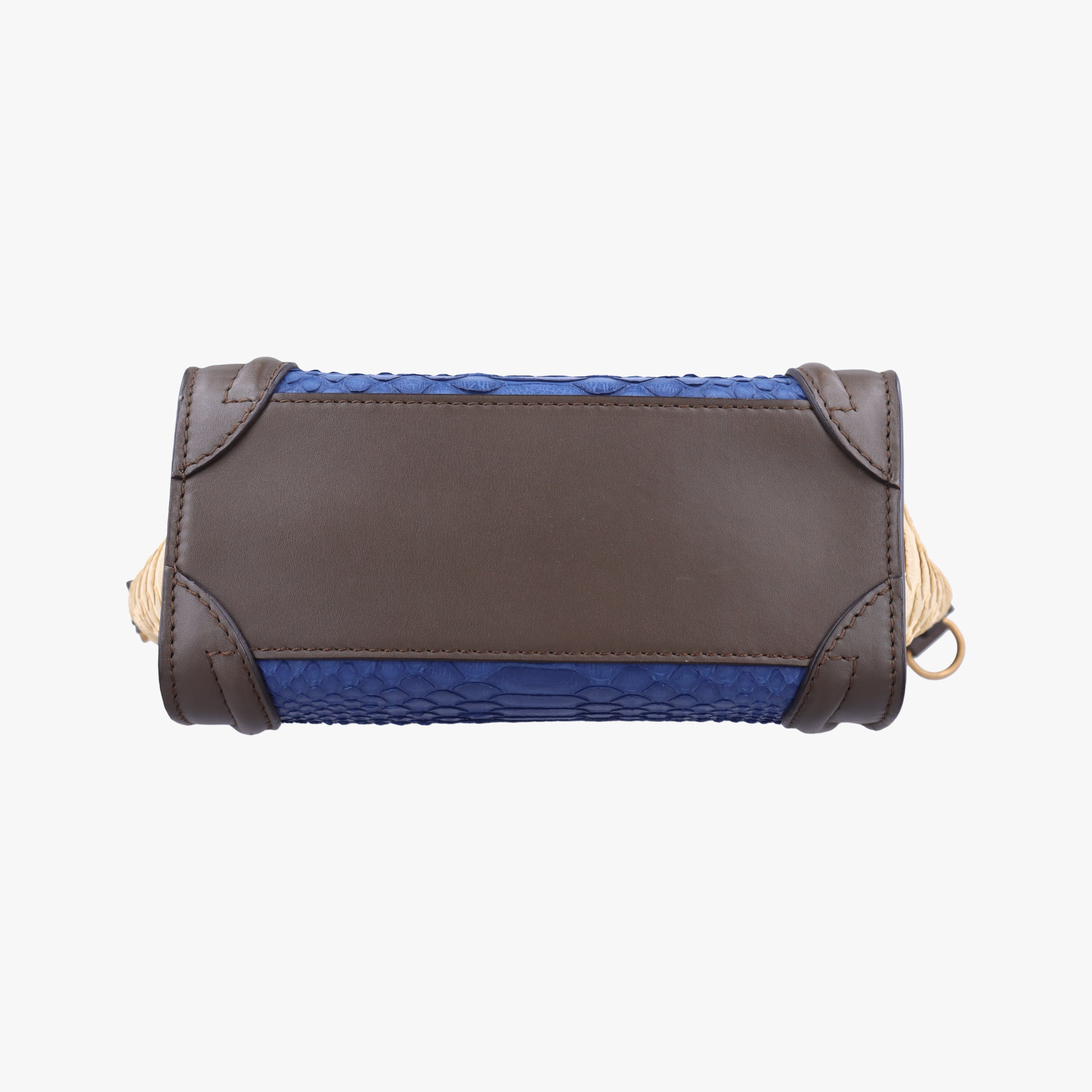 luggage nano shopper Blue×white×Brown snakeskin S-GA-1103ラゲージナノショッパー ブルー×ホワイト×ブラウン ヘビ革 S-GA-1103