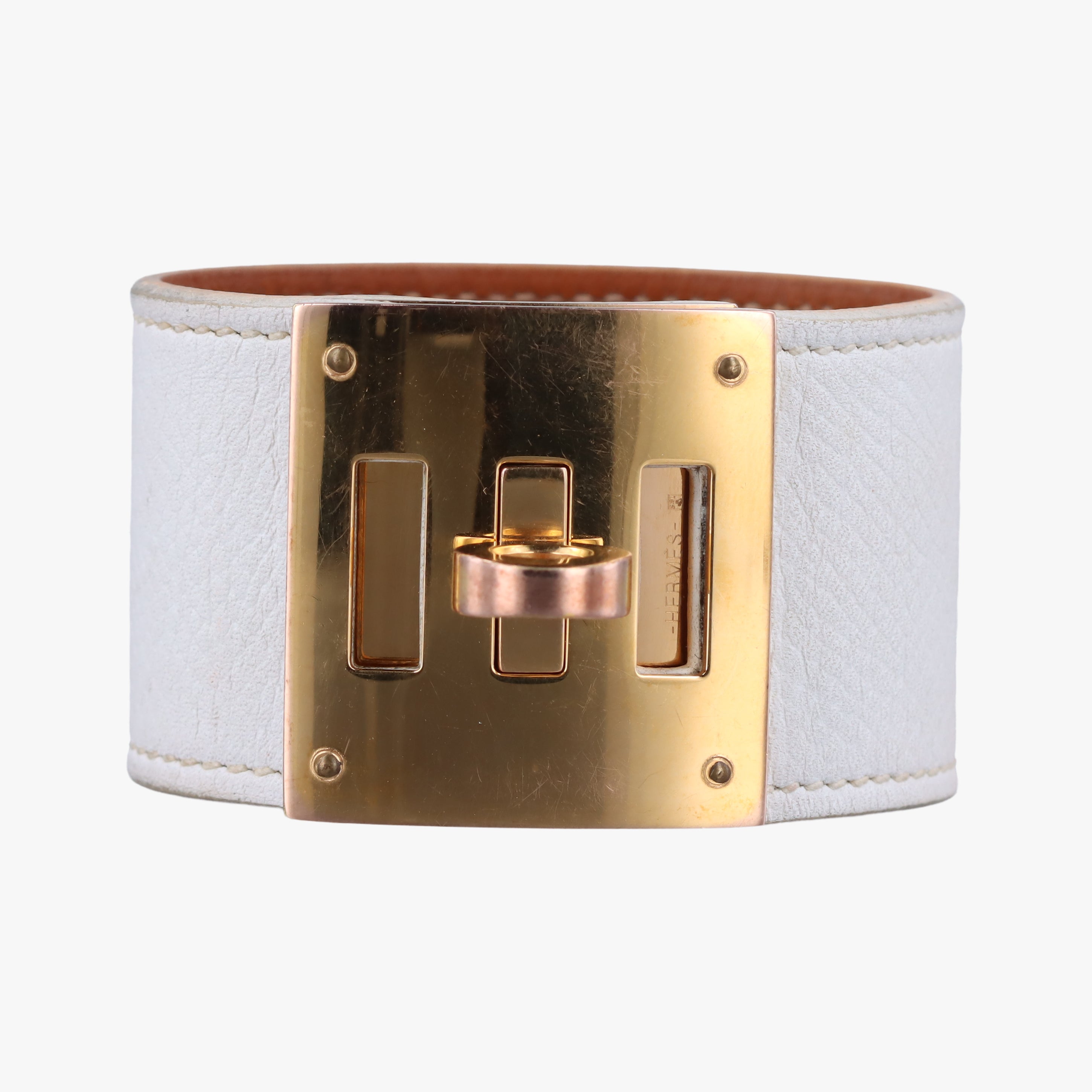 Kelly Style Lock White×golden Leather X MZ 500 MS T1ケリー スタイル ロック ホワイト×ゴールド レザー X MZ 500 MS T1