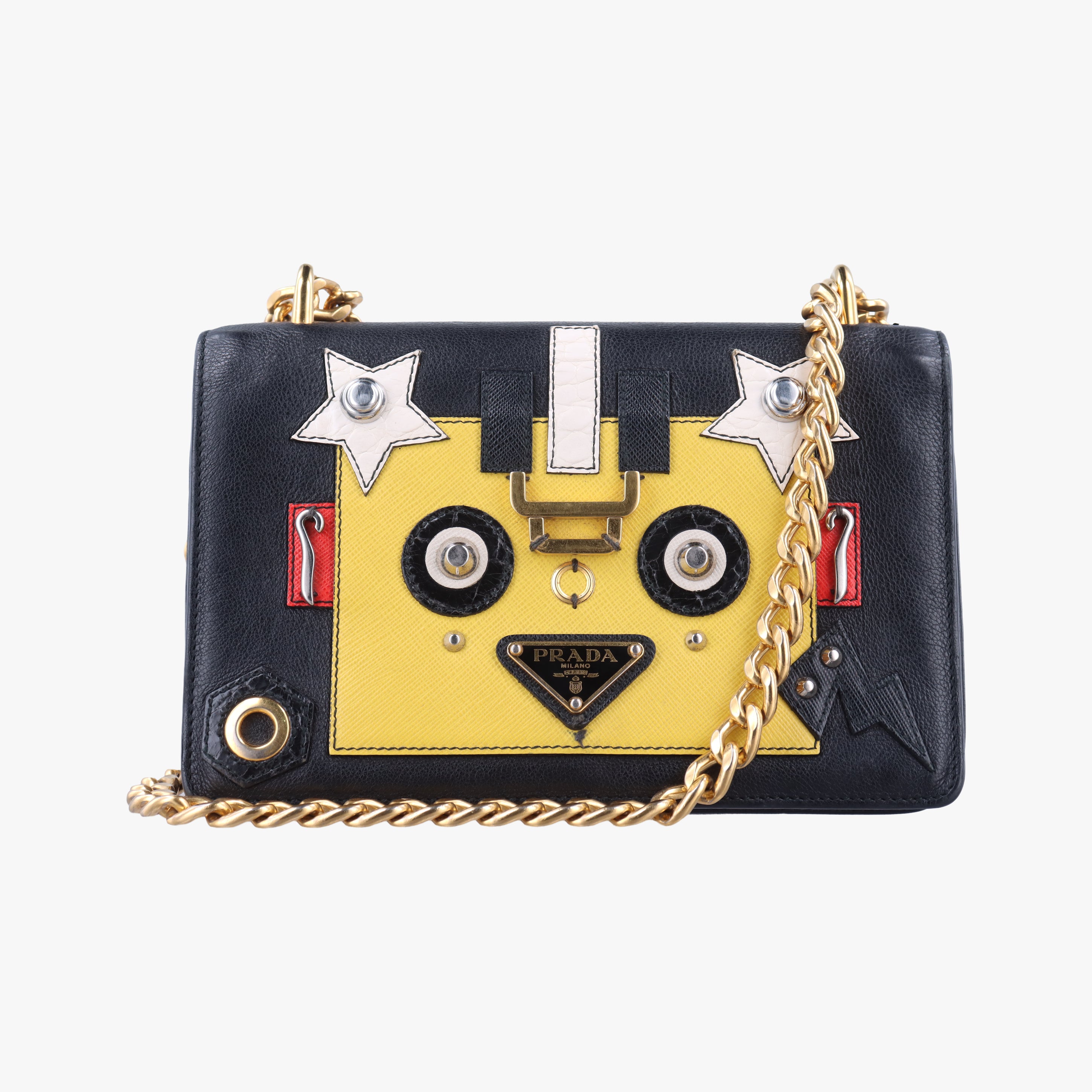 Robot Flap Black×Multicolour Leather 1BD055 117 Gロボットフラップ ブラック×マルチカラー レザー 1BD055 117 G