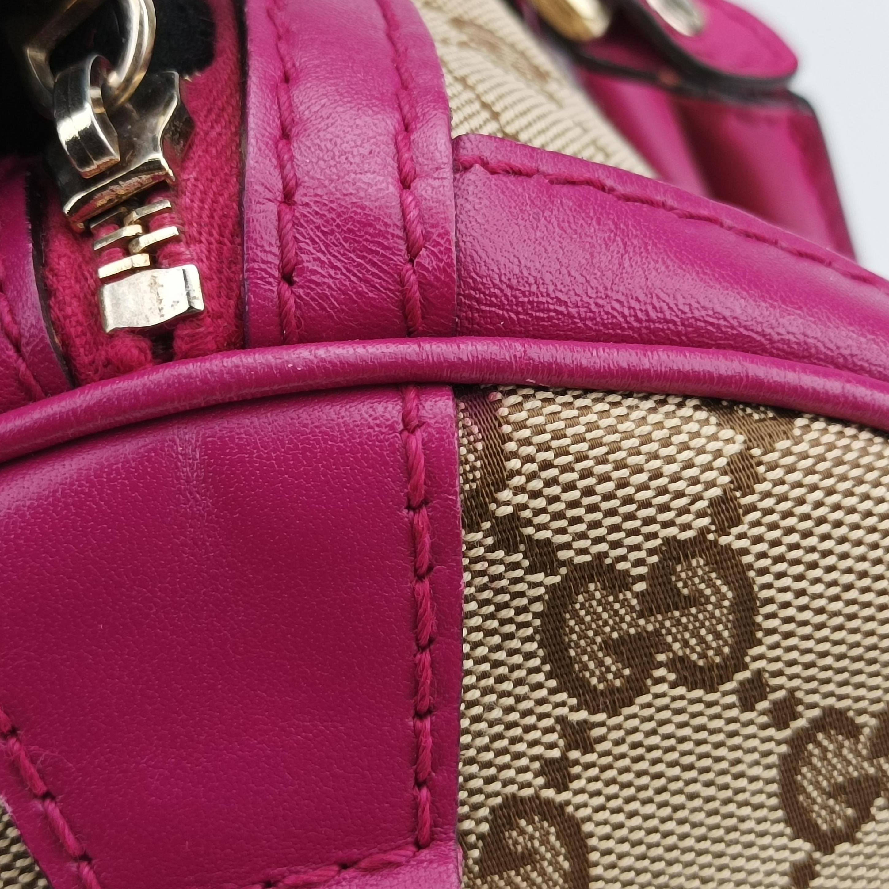 Sherry Line beige×rose canvas×leather 247205 D015384352シェリーライン ベージュ×ローズ キャンバス×レザー 247205 D015384352