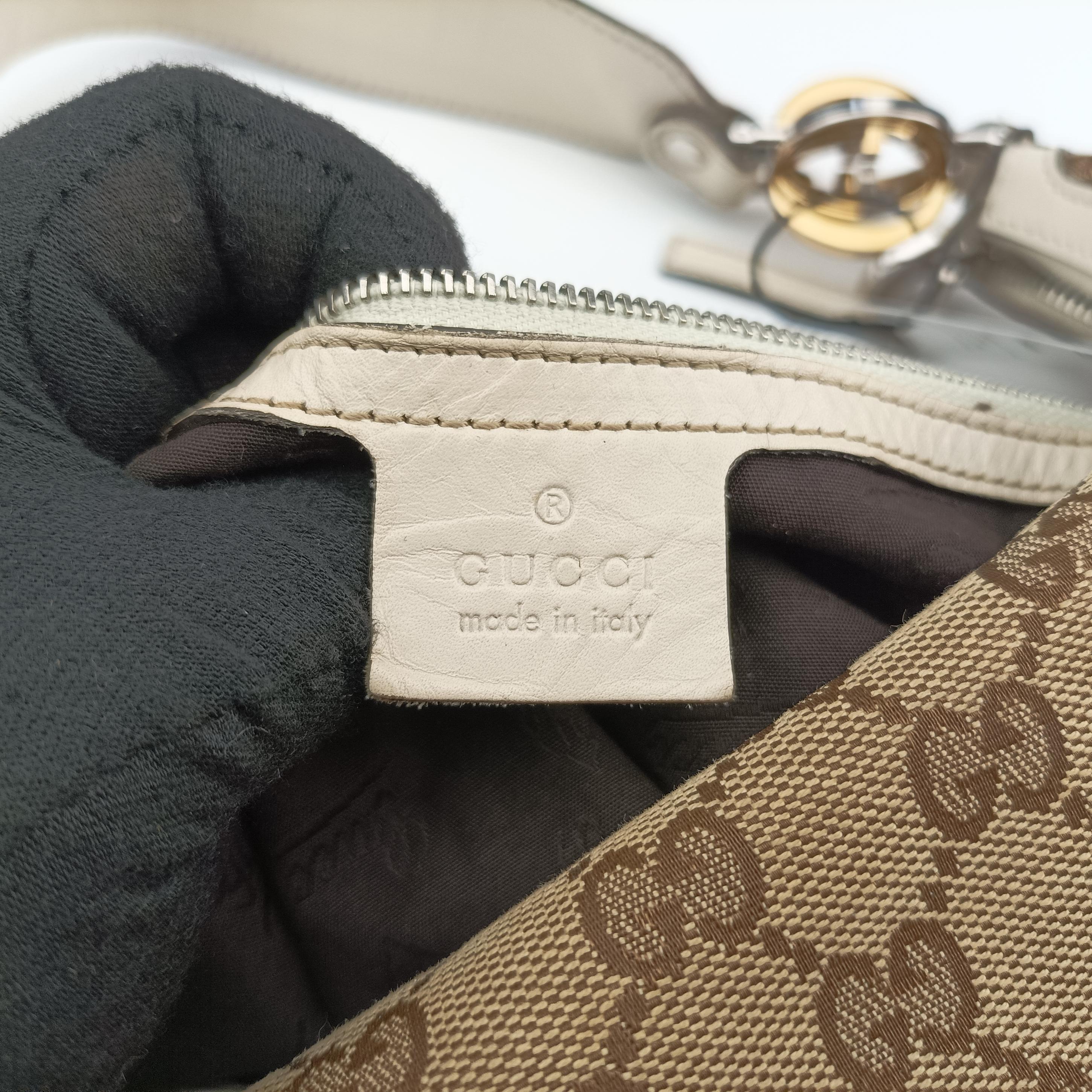 GG Twins Hobo WhitexBeide canvas 232945 C7078977GGツインズホーボー ホワイトxベージュ キャンバス 232945 C7078977