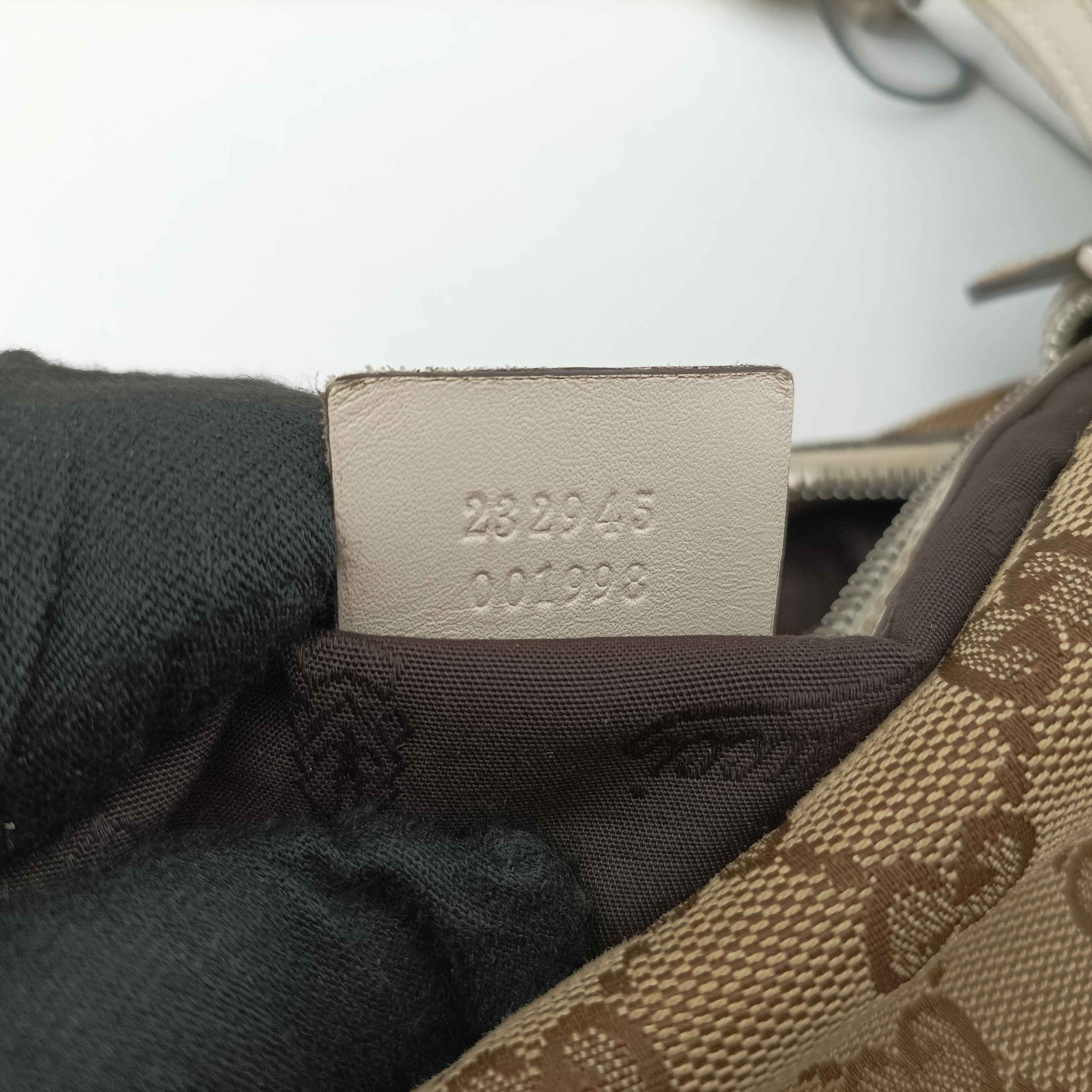 GG Twins Hobo WhitexBeide canvas 232945 C7078977GGツインズホーボー ホワイトxベージュ キャンバス 232945 C7078977