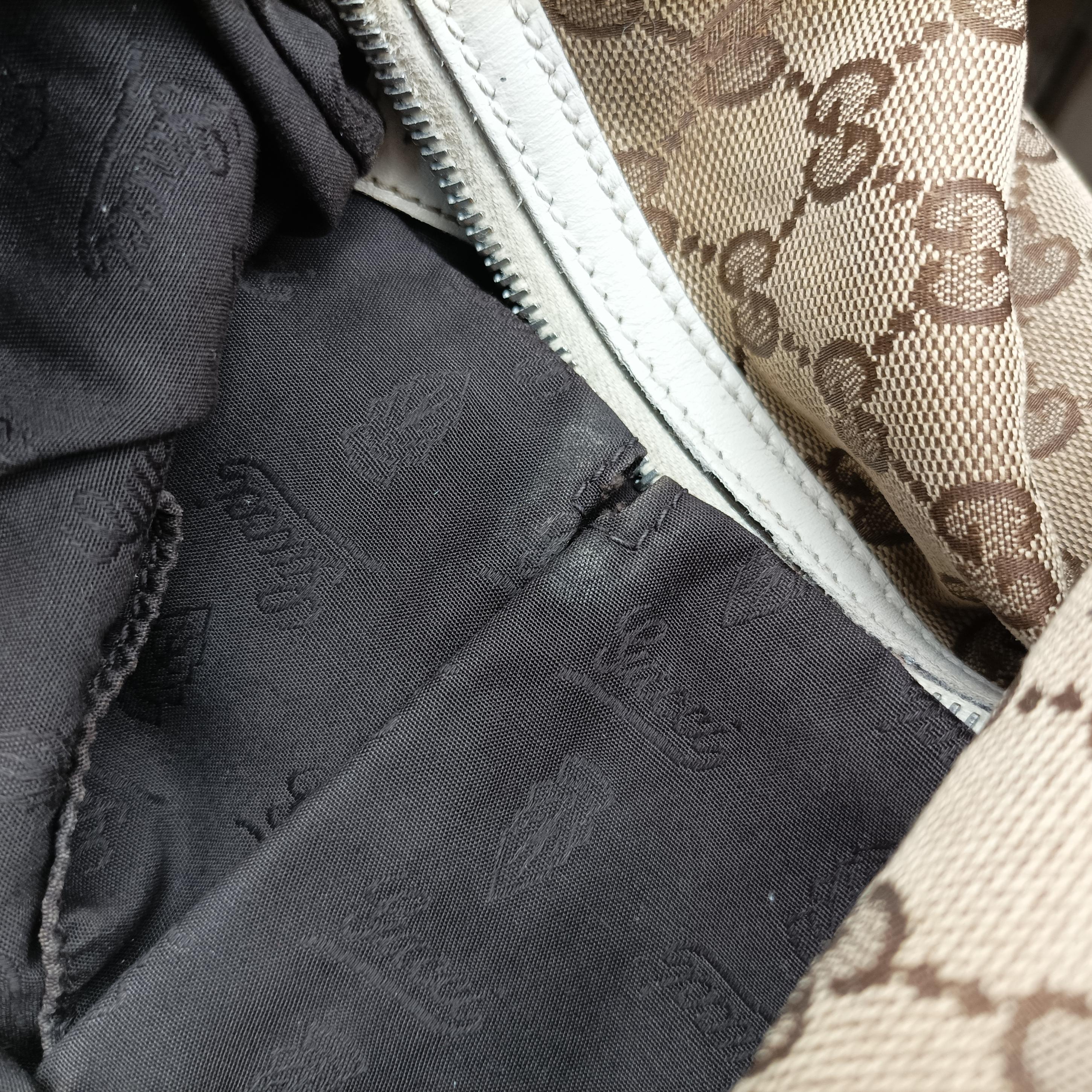 GG Twins Hobo WhitexBeide canvas 232945 C7078977GGツインズホーボー ホワイトxベージュ キャンバス 232945 C7078977