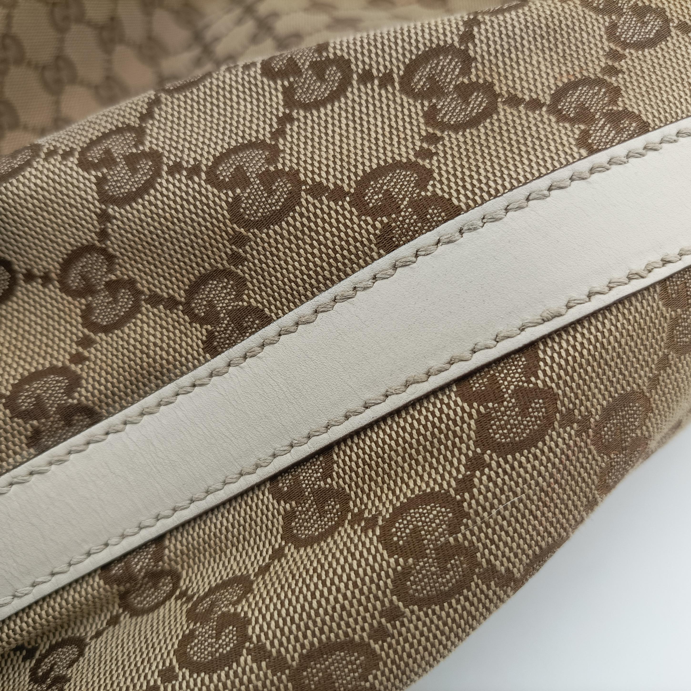 GG Twins Hobo WhitexBeide canvas 232945 C7078977GGツインズホーボー ホワイトxベージュ キャンバス 232945 C7078977