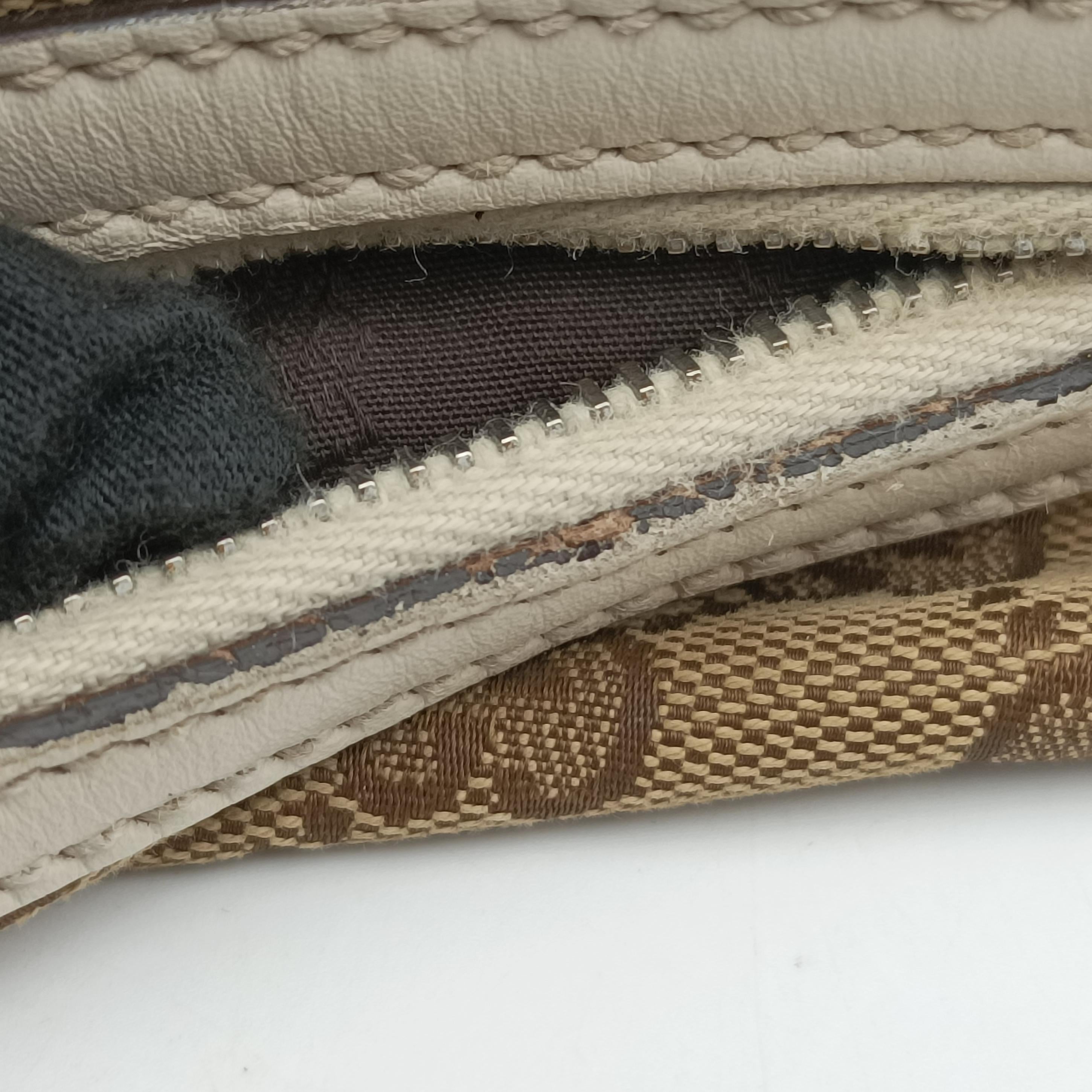 GG Twins Hobo WhitexBeide canvas 232945 C7078977GGツインズホーボー ホワイトxベージュ キャンバス 232945 C7078977