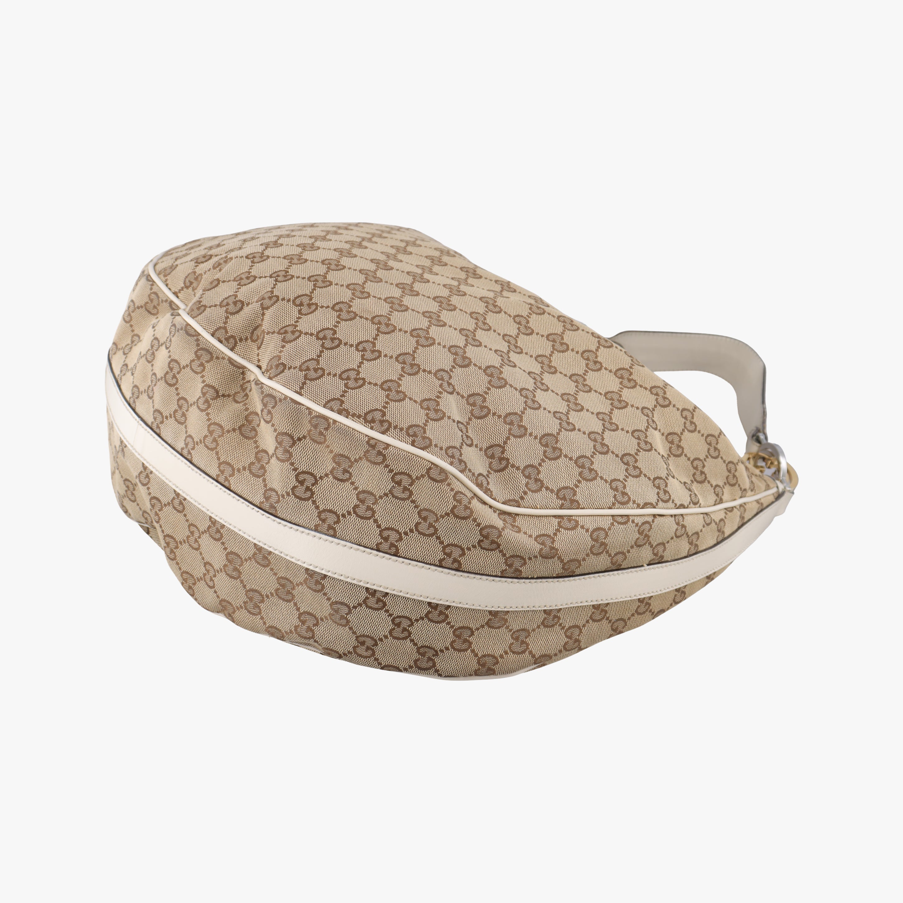 GG Twins Hobo WhitexBeide canvas 232945 C7078977GGツインズホーボー ホワイトxベージュ キャンバス 232945 C7078977