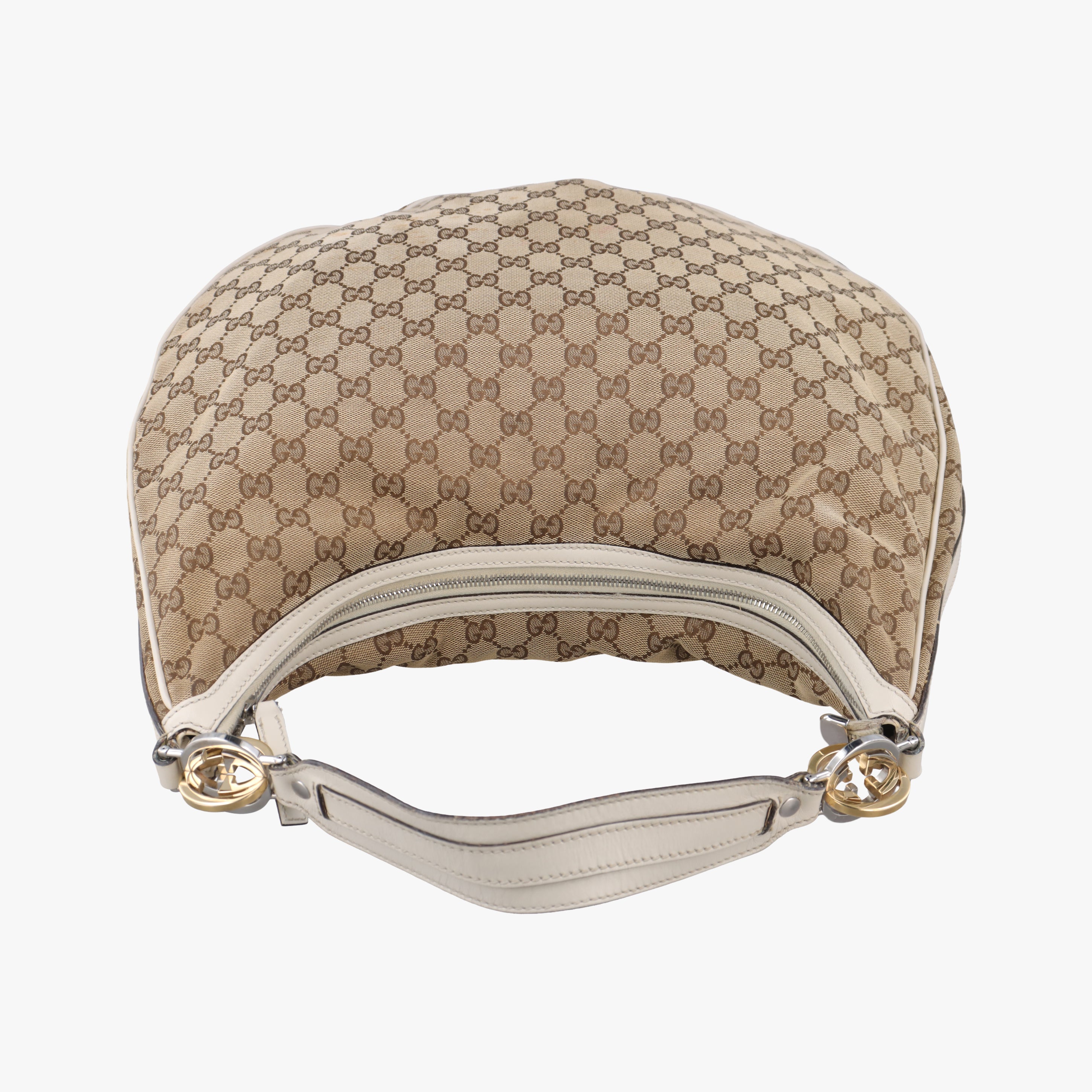 GG Twins Hobo WhitexBeide canvas 232945 C7078977GGツインズホーボー ホワイトxベージュ キャンバス 232945 C7078977