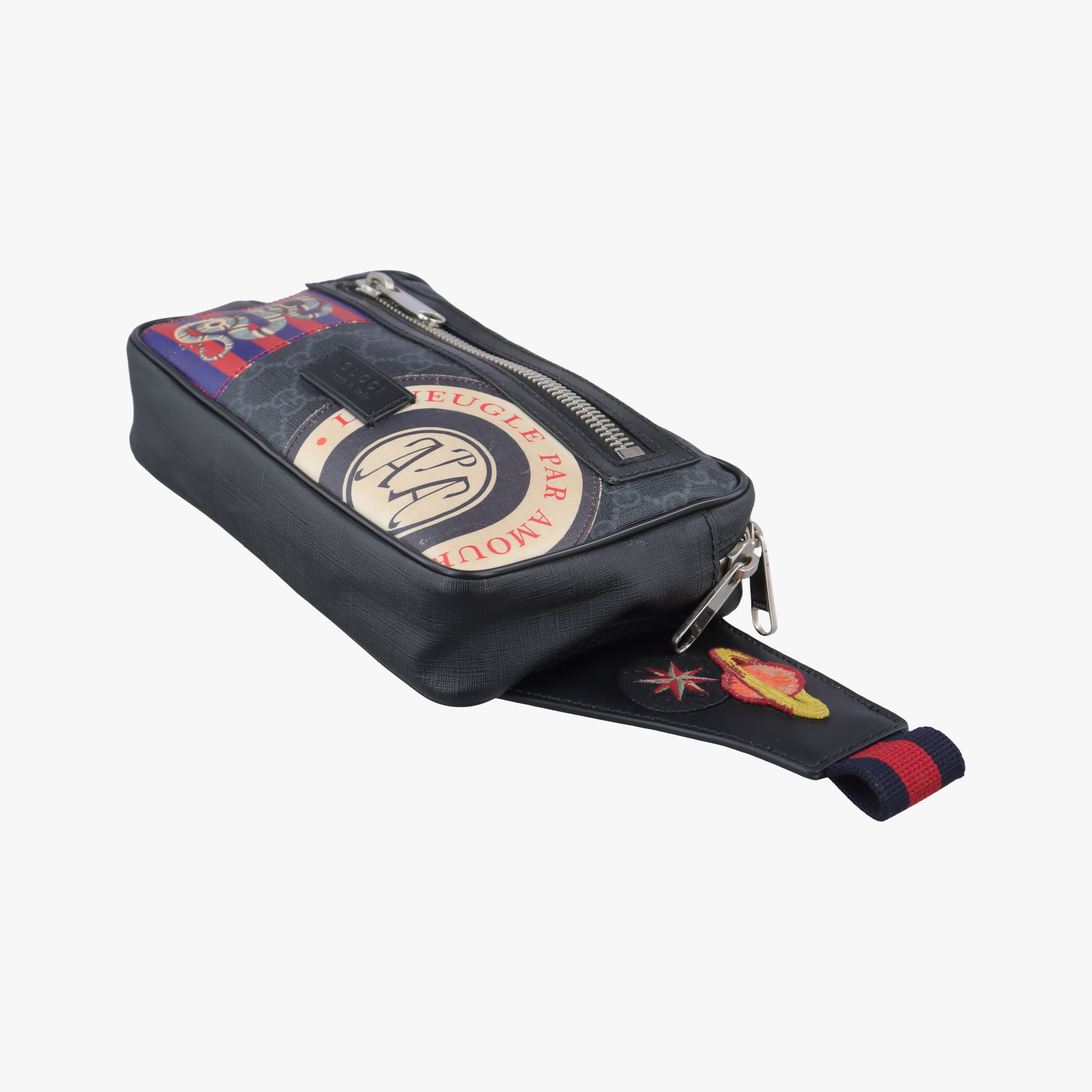 GG Supreme Night Courrier Black×Multicolour PVC coated canvas 474293 G022578038GGスプリーム ナイト クーリエ ブラック×マルチカラー PVCコーティングキャンバス 474293 G022578038