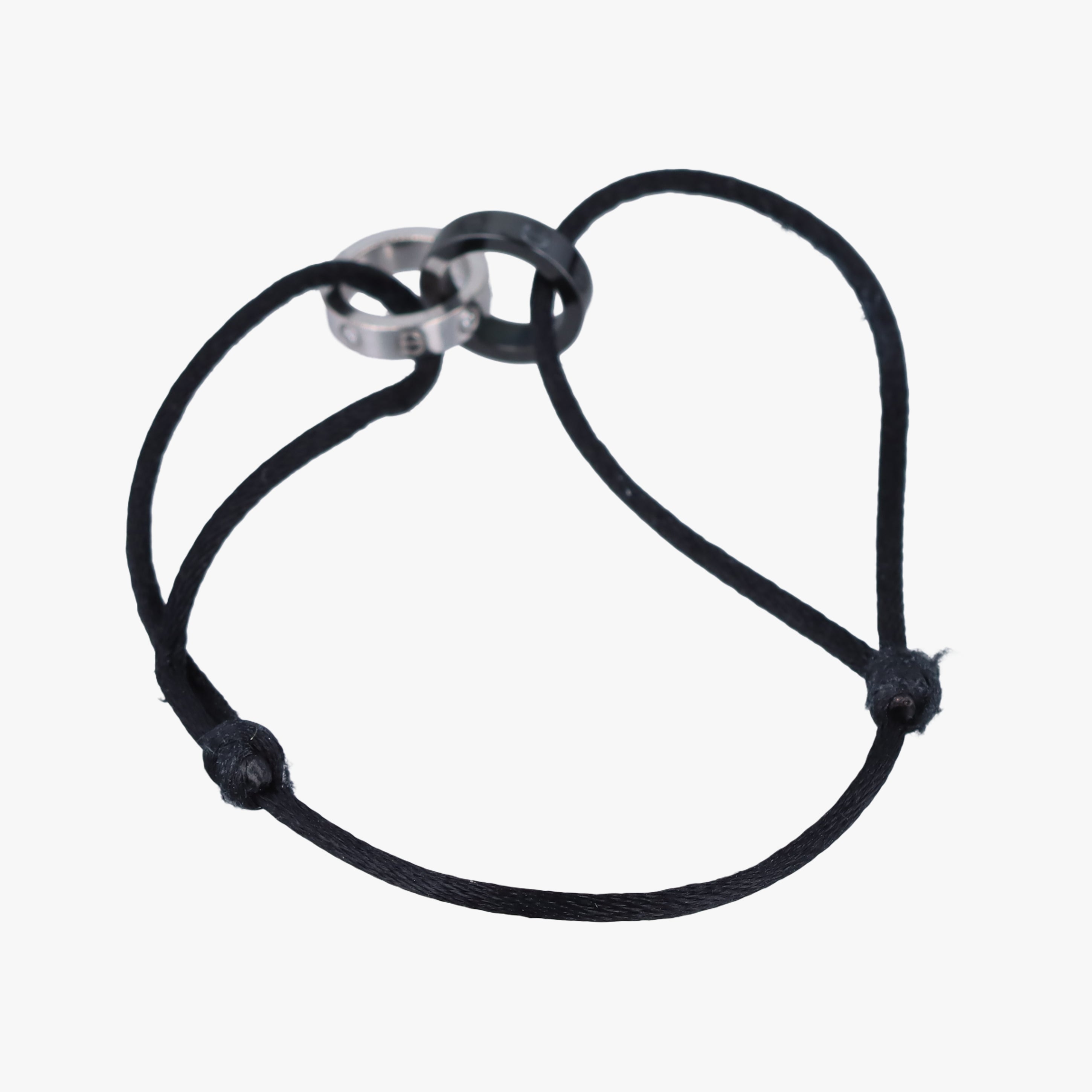 LOVE 2 DIAMONDS BLUE CORD Silver × Black AU750 B6026005 UJ2448ラブコード シルバー × ブラック AU750 B6026005 UJ2448