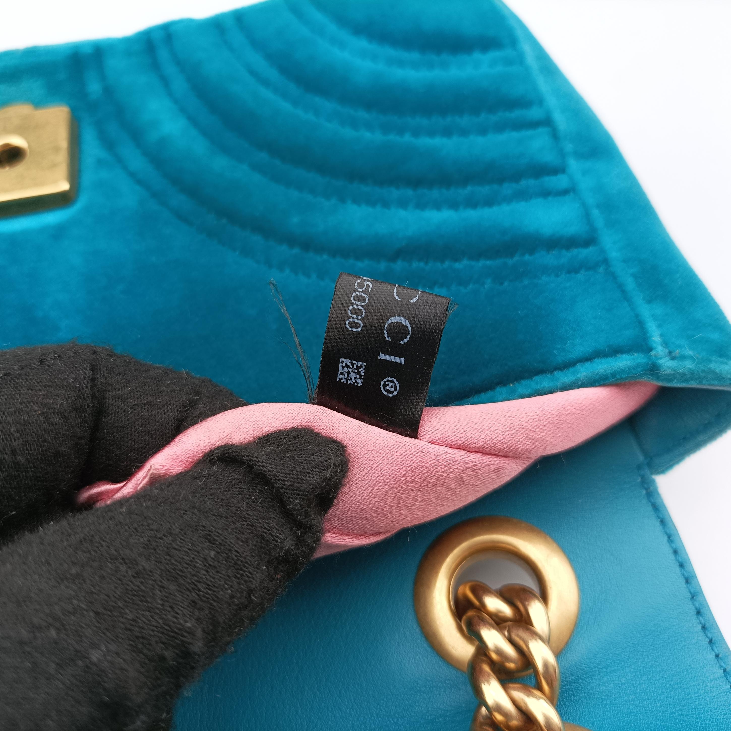 GG Marmont Blue velour 446744 I023595000GGマーモント ブルー ベロア 446744 I023595000