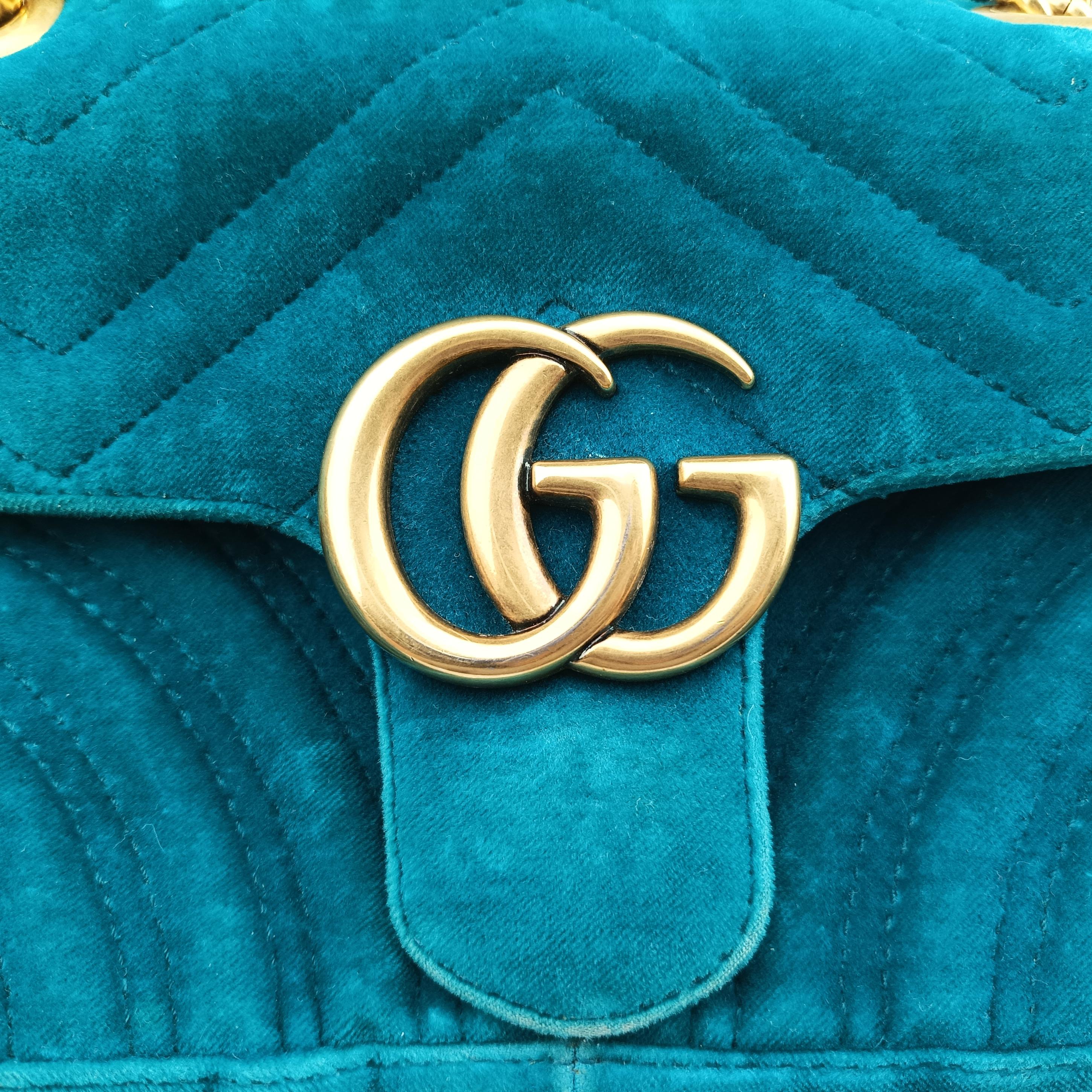 GG Marmont Blue velour 446744 I023595000GGマーモント ブルー ベロア 446744 I023595000