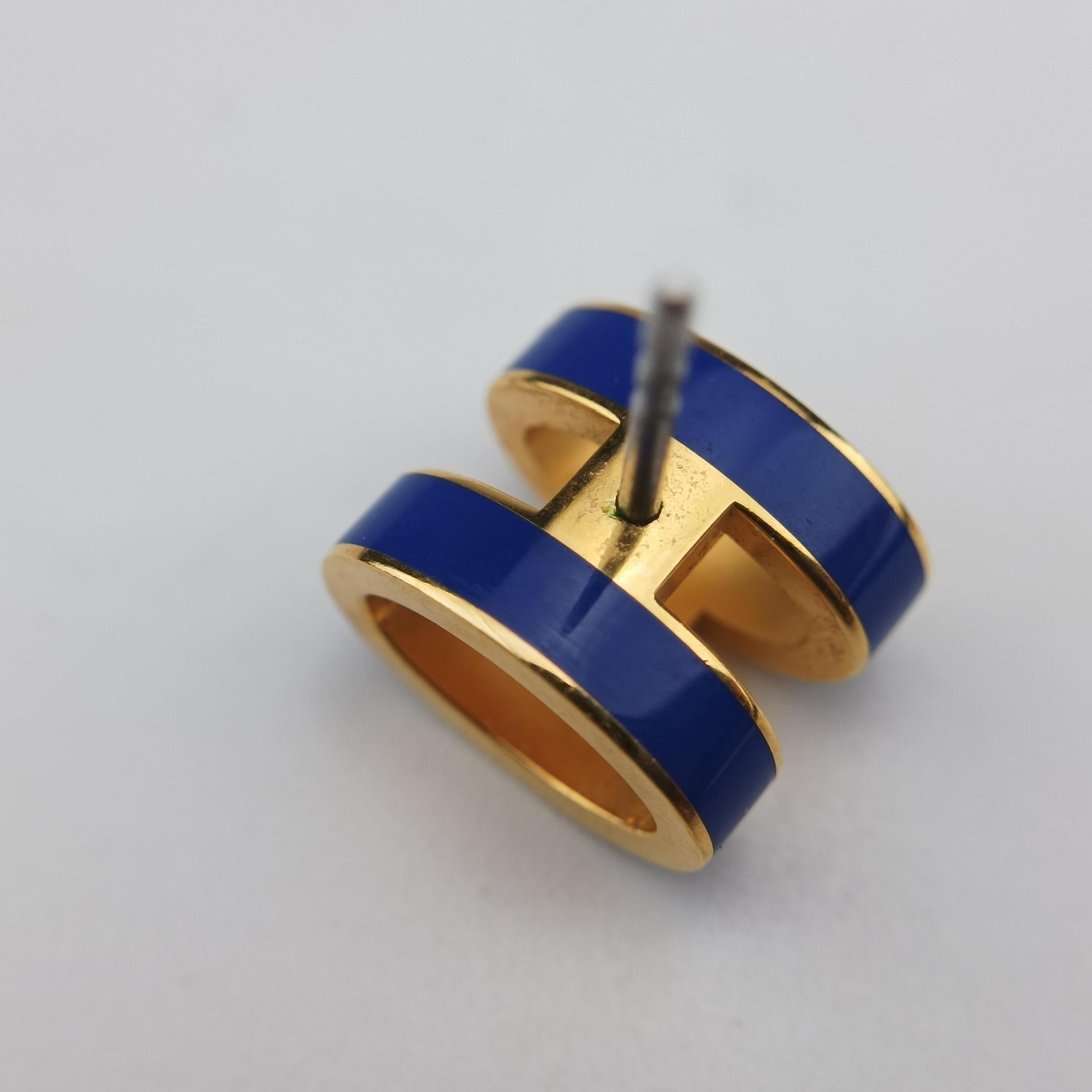 Pop H Earrings Golden×Blue GP ポップエイチ イヤリング ゴールド×ブルー GP