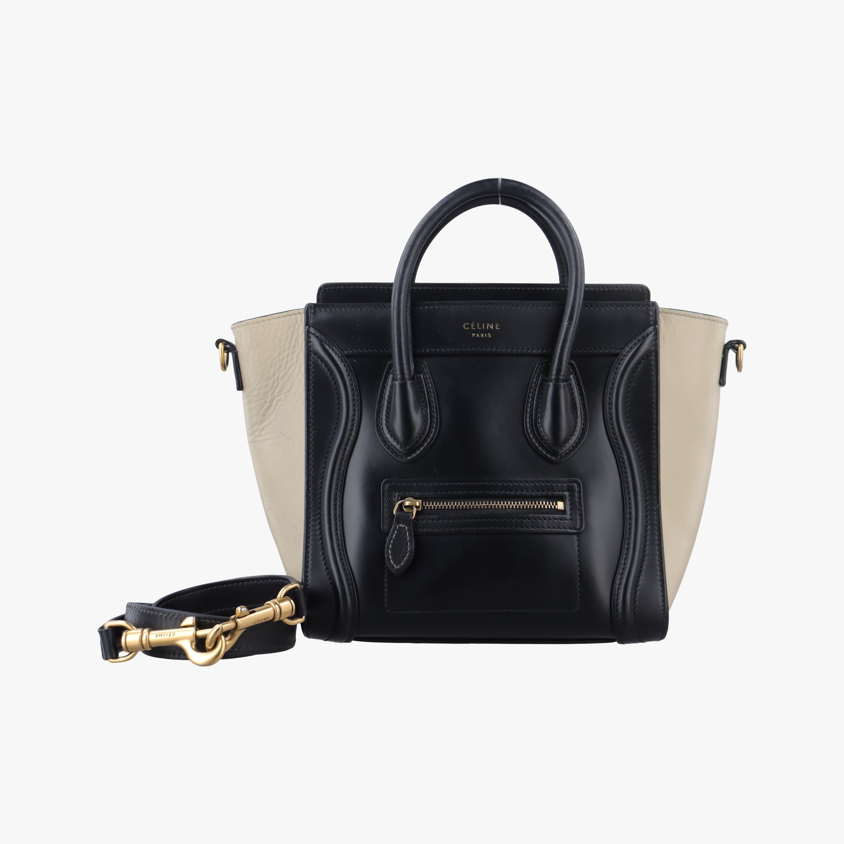 luggage nano shopper Black×beige leather F-CU-1176ラゲージナノショッパー ブラック×ベージュ レザー F-CU-1176