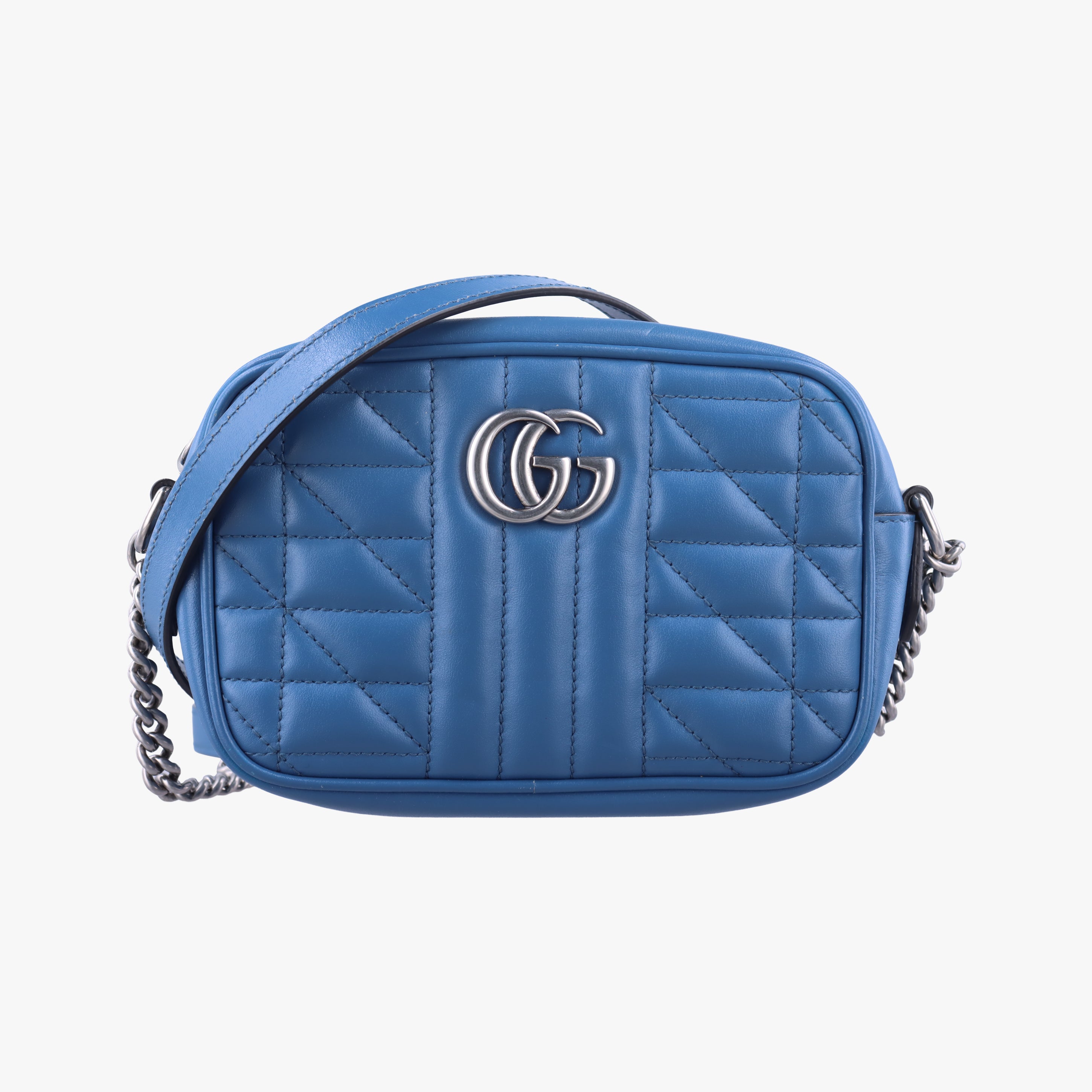 GG Marmont Blue Leather 634936 B037938456GGマーモント ブルー レザー 634936 B037938456