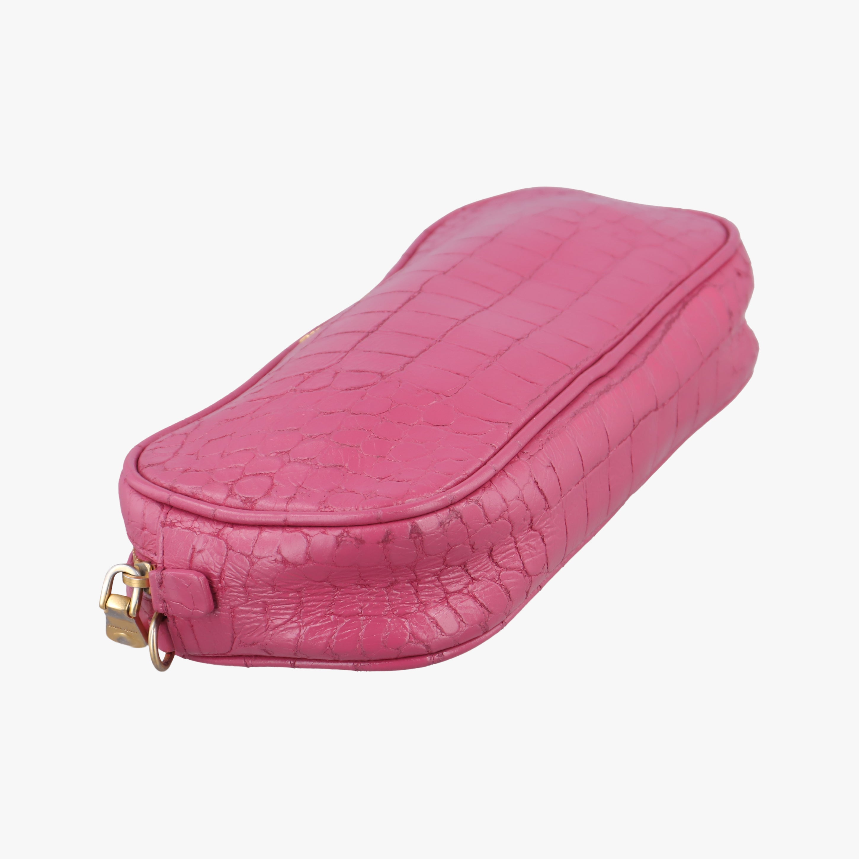 Crocodile embossed Pink leather 197クロコ 型押し ピンク レザー 197
