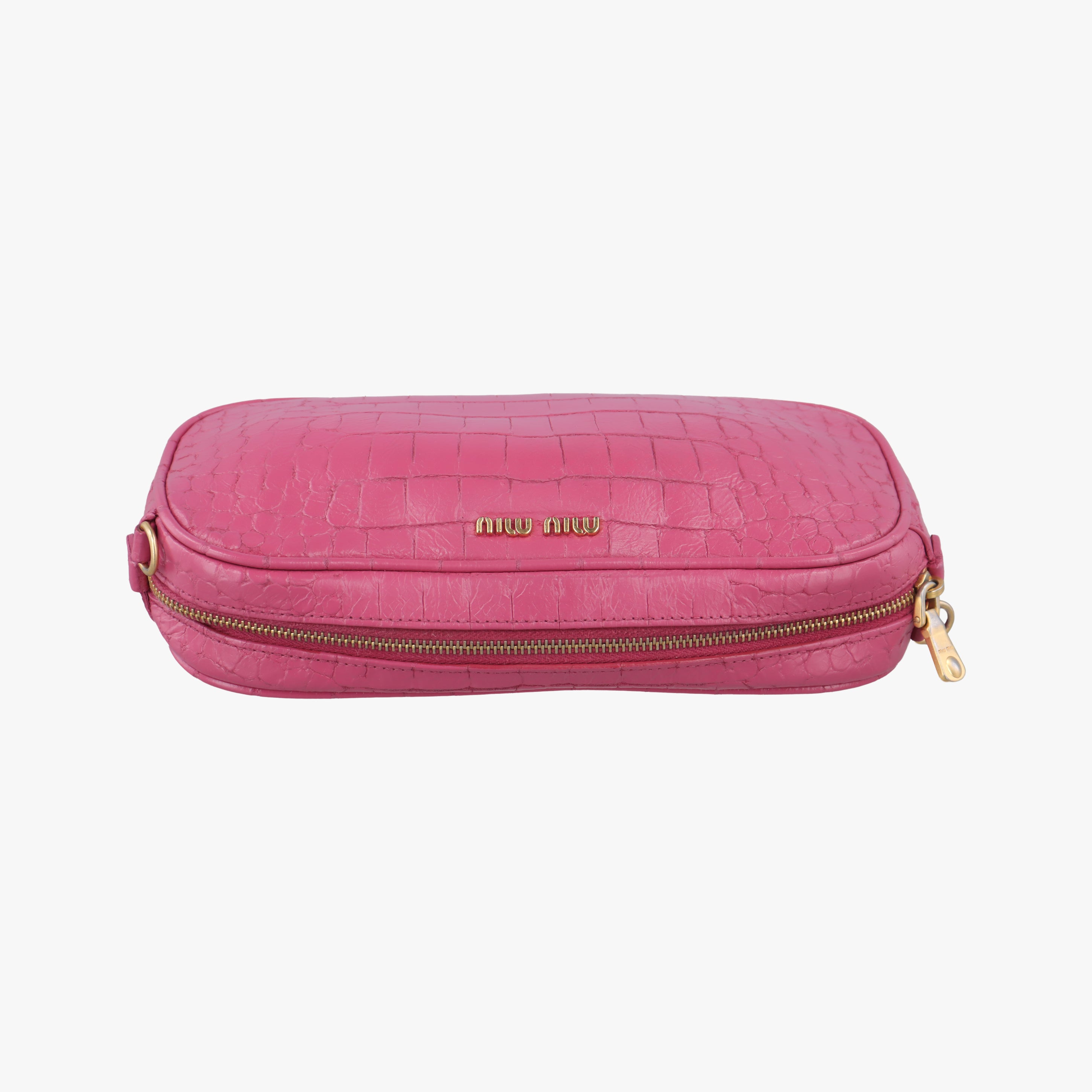 Crocodile embossed Pink leather 197クロコ 型押し ピンク レザー 197