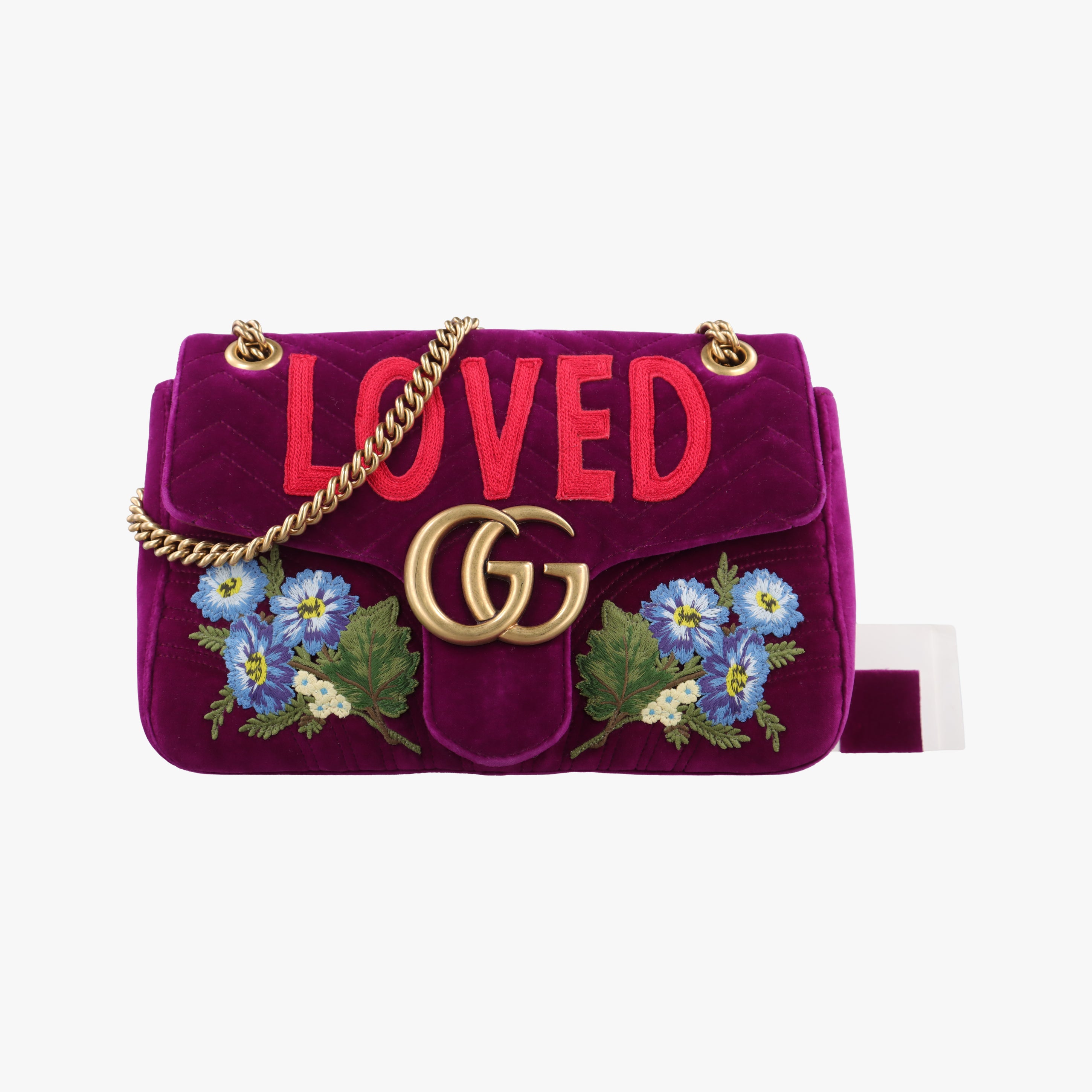 GG Marmont Purple×Multicolour velour 443496 A021930108GGマーモント パープル×マルチカラー ベロア 443496 A021930108