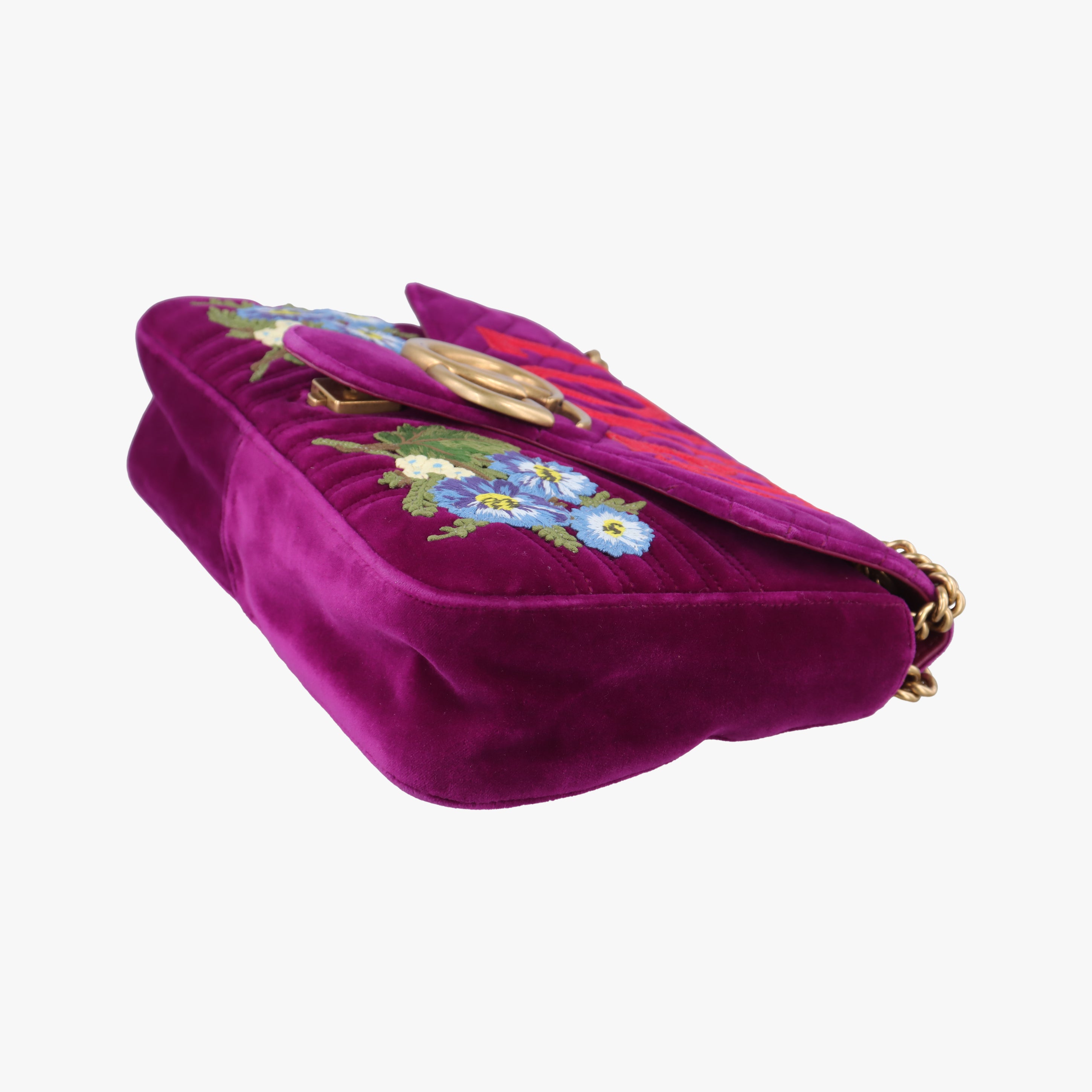 GG Marmont Purple×Multicolour velour 443496 A021930108GGマーモント パープル×マルチカラー ベロア 443496 A021930108