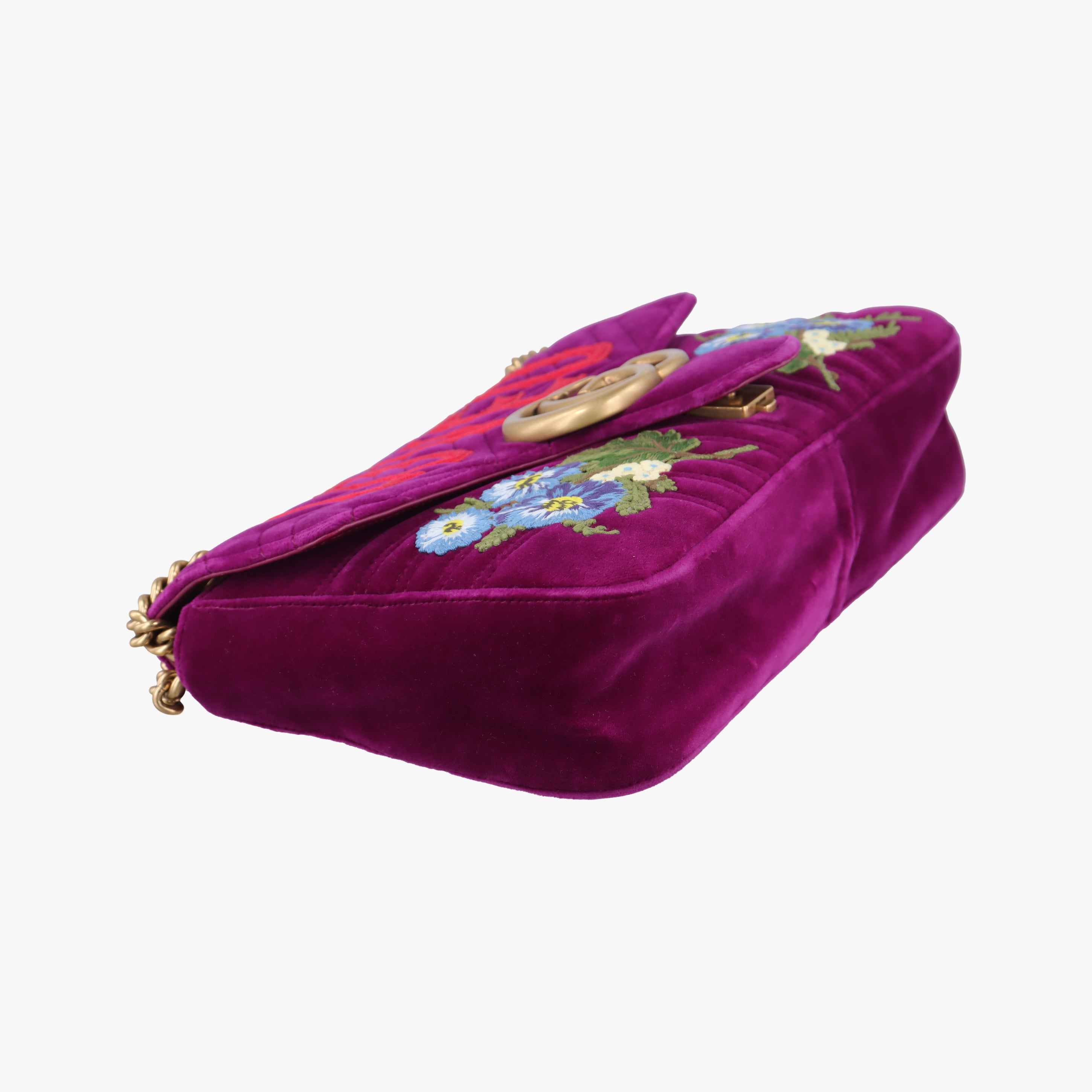 GG Marmont Purple×Multicolour velour 443496 A021930108GGマーモント パープル×マルチカラー ベロア 443496 A021930108