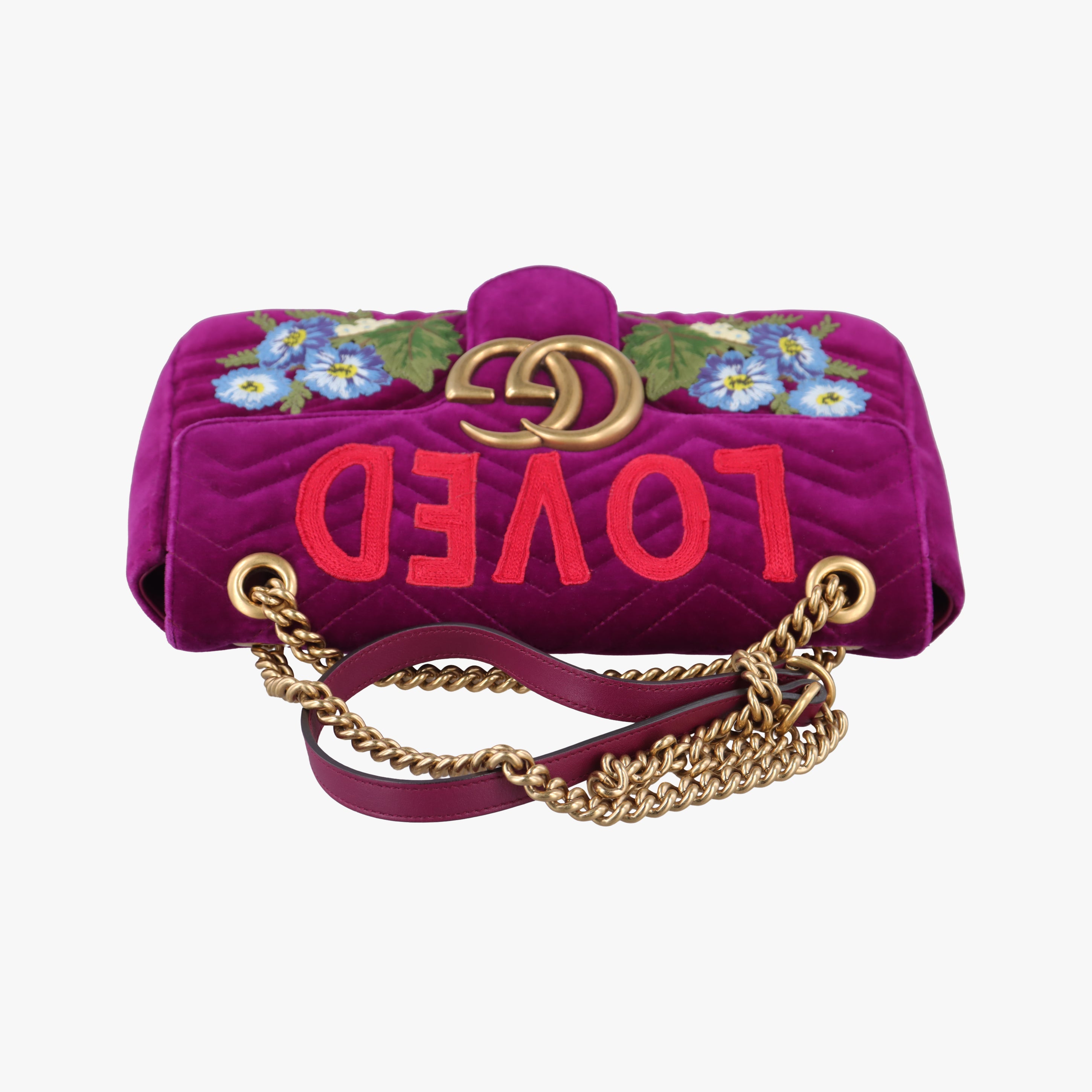 GG Marmont Purple×Multicolour velour 443496 A021930108GGマーモント パープル×マルチカラー ベロア 443496 A021930108