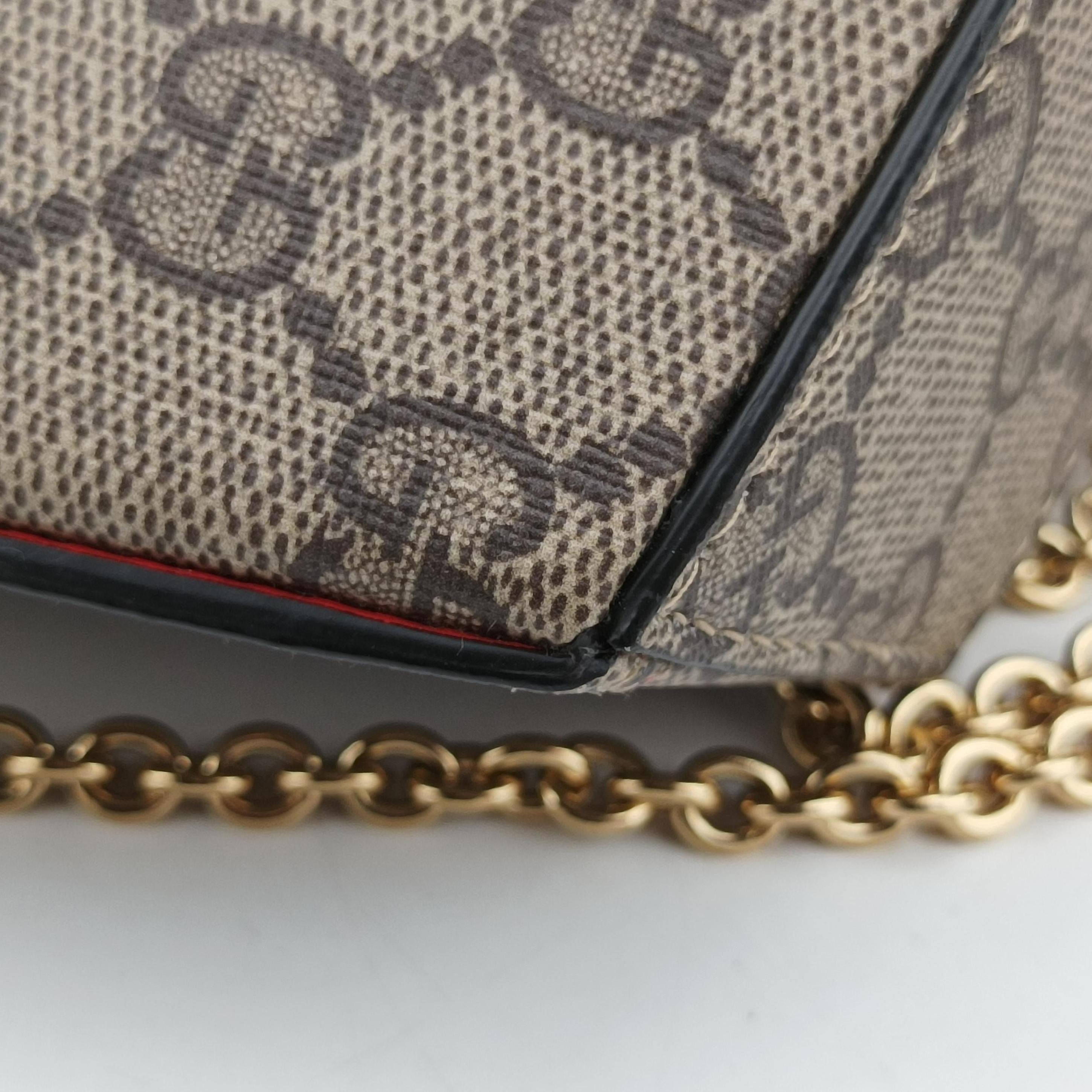 love heart Brown PVC coated canvas 678133 G036890034ラブ ハート ブラウン PVCコーティングキャンバス 678133 G036890034