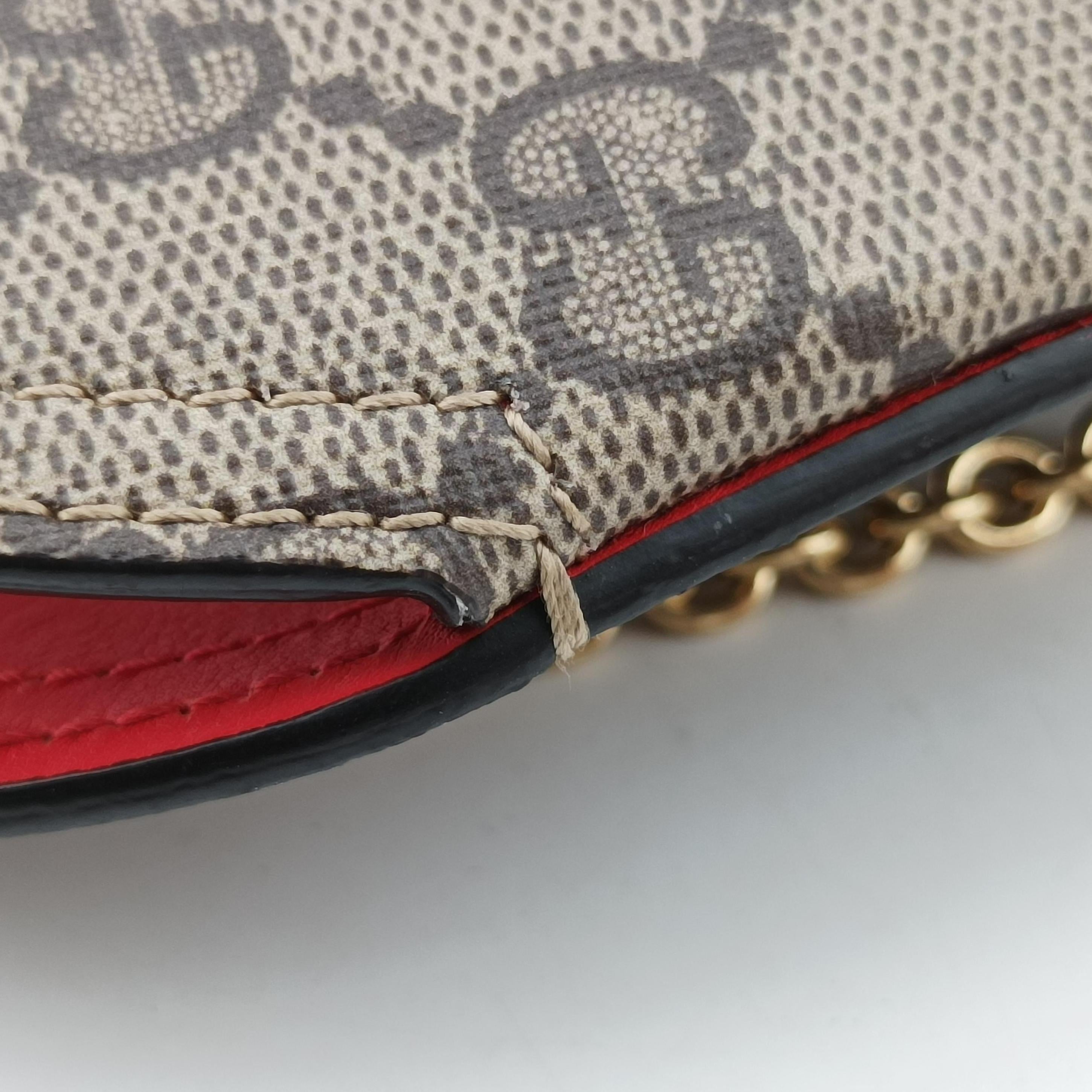 love heart Brown PVC coated canvas 678133 G036890034ラブ ハート ブラウン PVCコーティングキャンバス 678133 G036890034