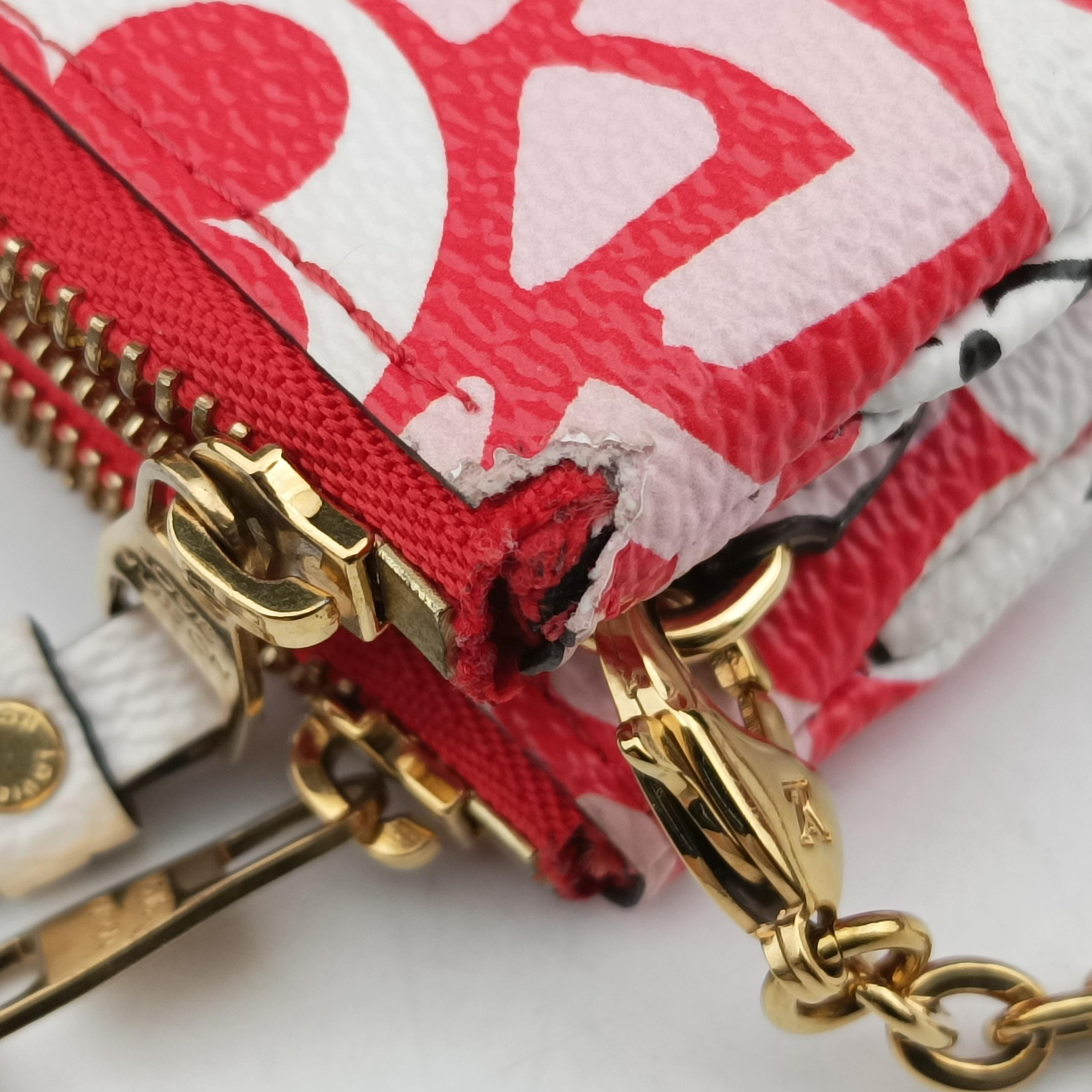 Crafty Pochette Double Zip cream×ROUGE Monogram Giant M69507 GI2250 IC Chipクラフティ ポシェット ドゥーブル ジップ クレーム×ルージュ モノグラム ジャイアント M69507 GI2250 ICチップ