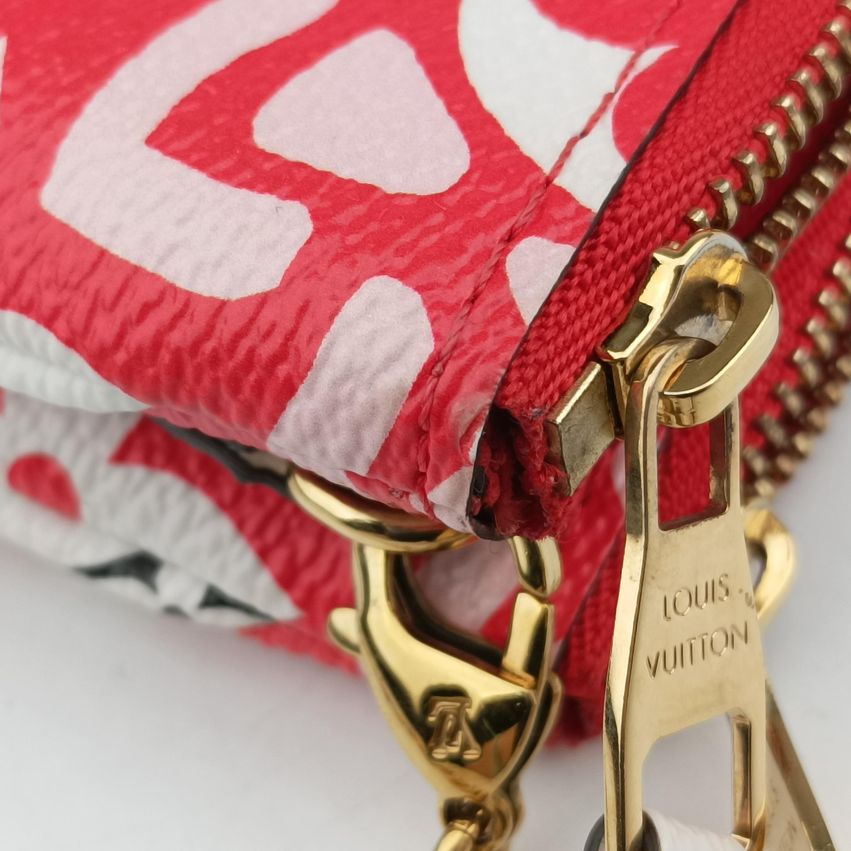 Crafty Pochette Double Zip cream×ROUGE Monogram Giant M69507 GI2250 IC Chipクラフティ ポシェット ドゥーブル ジップ クレーム×ルージュ モノグラム ジャイアント M69507 GI2250 ICチップ