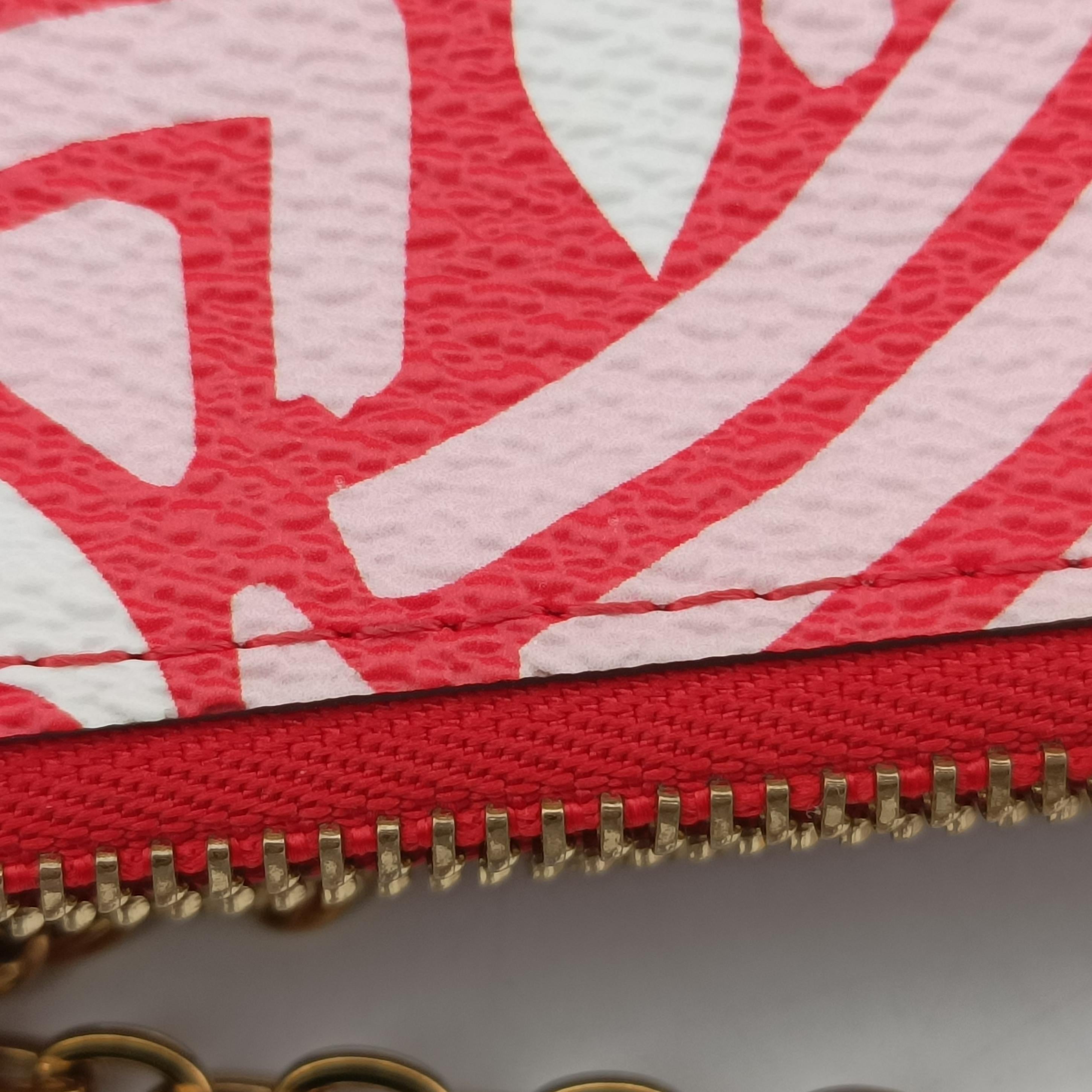 Crafty Pochette Double Zip cream×ROUGE Monogram Giant M69507 GI2250 IC Chipクラフティ ポシェット ドゥーブル ジップ クレーム×ルージュ モノグラム ジャイアント M69507 GI2250 ICチップ