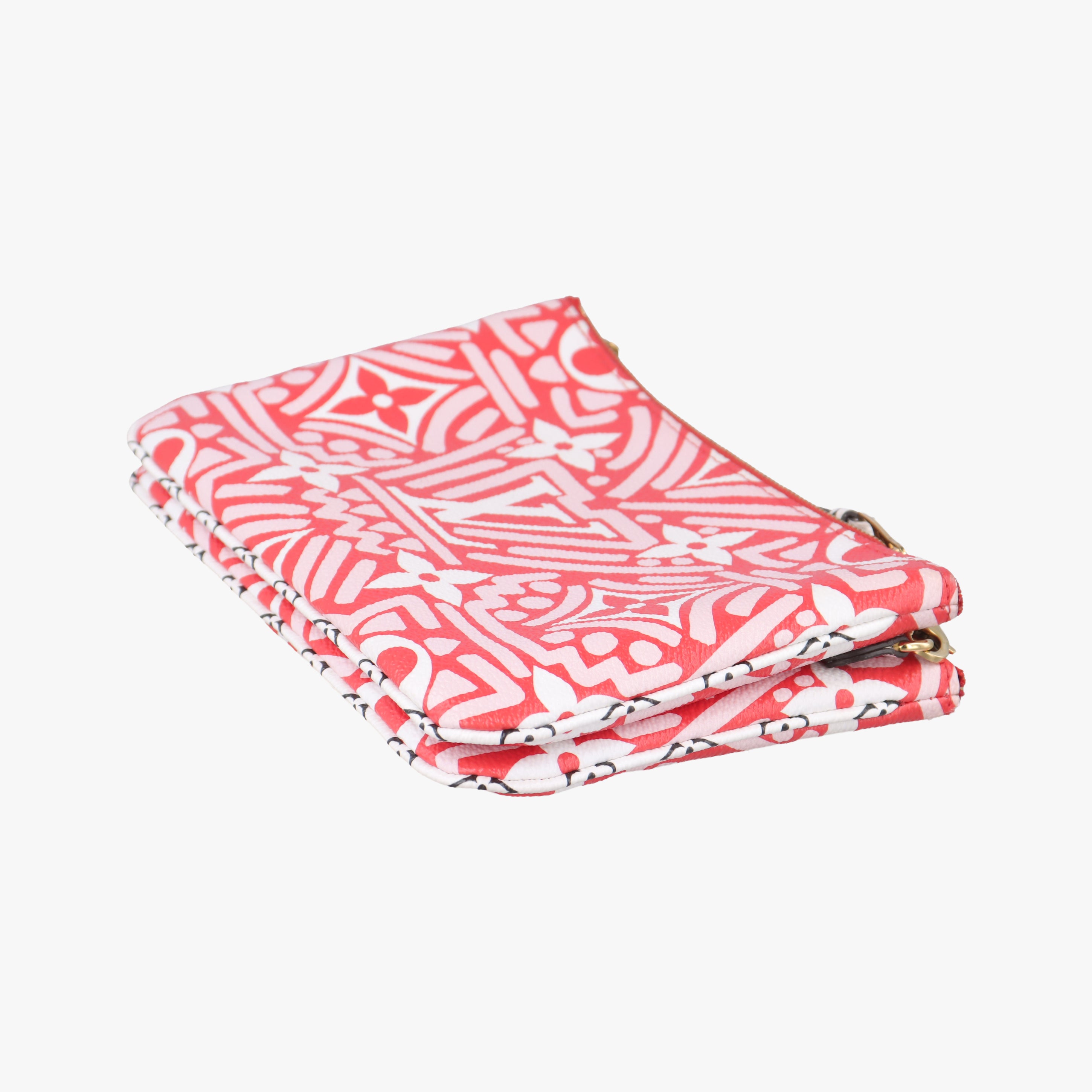 Crafty Pochette Double Zip cream×ROUGE Monogram Giant M69507 GI2250 IC Chipクラフティ ポシェット ドゥーブル ジップ クレーム×ルージュ モノグラム ジャイアント M69507 GI2250 ICチップ